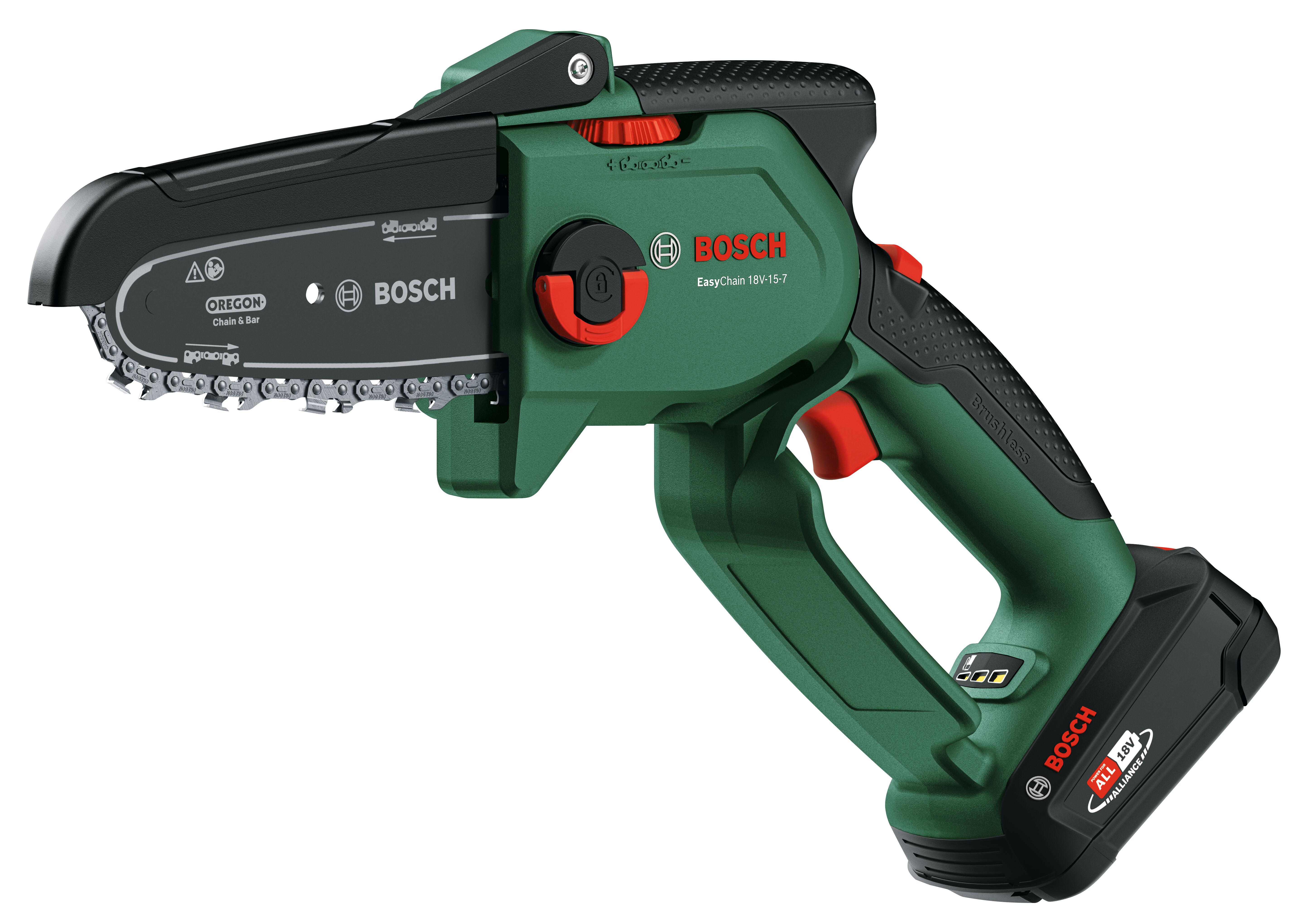 Motosierra a batería bosch 18v 2.5ah 15 cm longitud espada