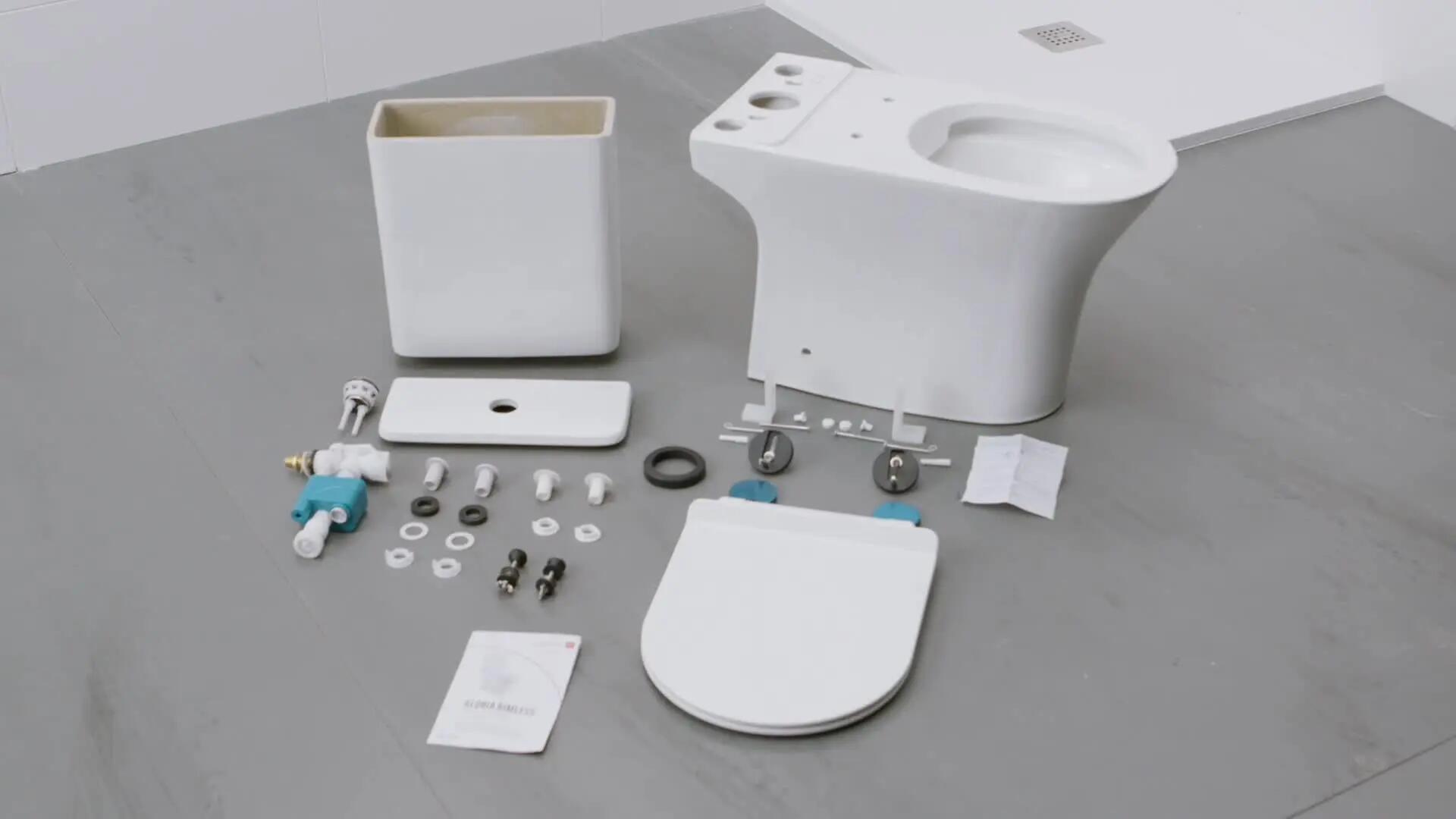Pack sanita ao chão rimless branco saída duplo 3/6 l Strohm Gloria - 2