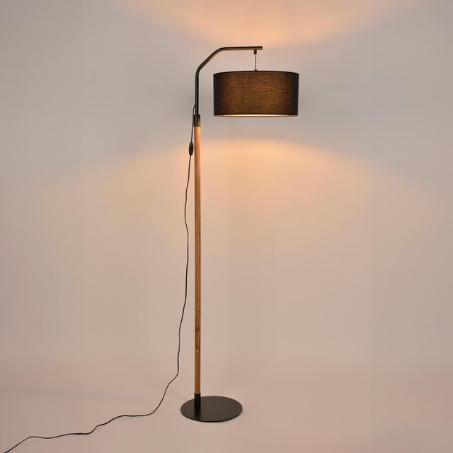 Lampadaire Maxence, bois, marron,  H.171 cm, E27