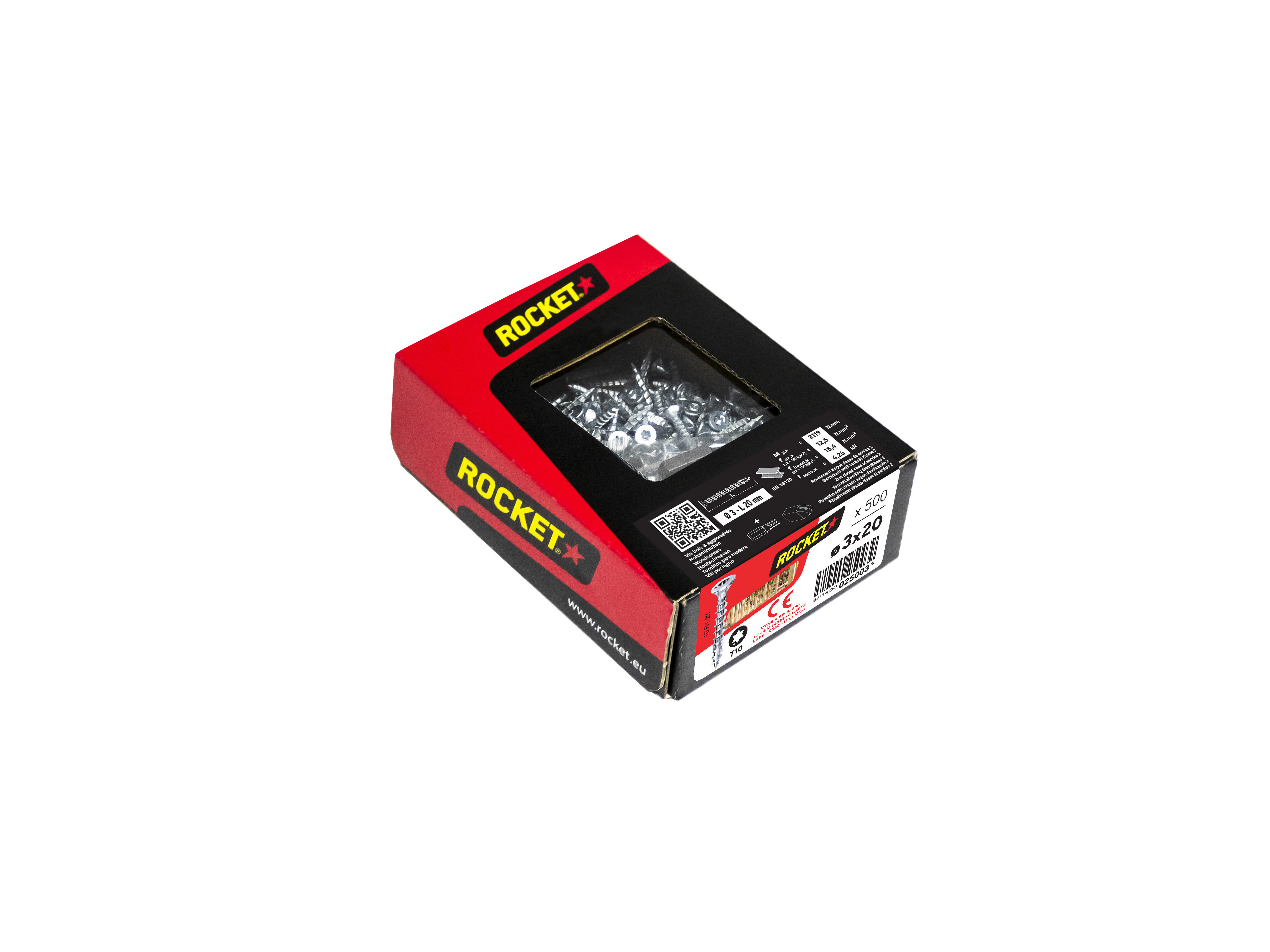Vis bois acier zingué Diam. 3 x 20 mm Boîte de 500 - ROCKET - 2