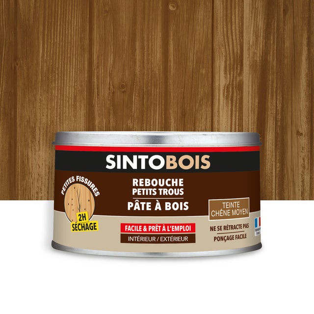 Pâte à bois Petits trous, solvantée SINTO chêne moyen 250 g