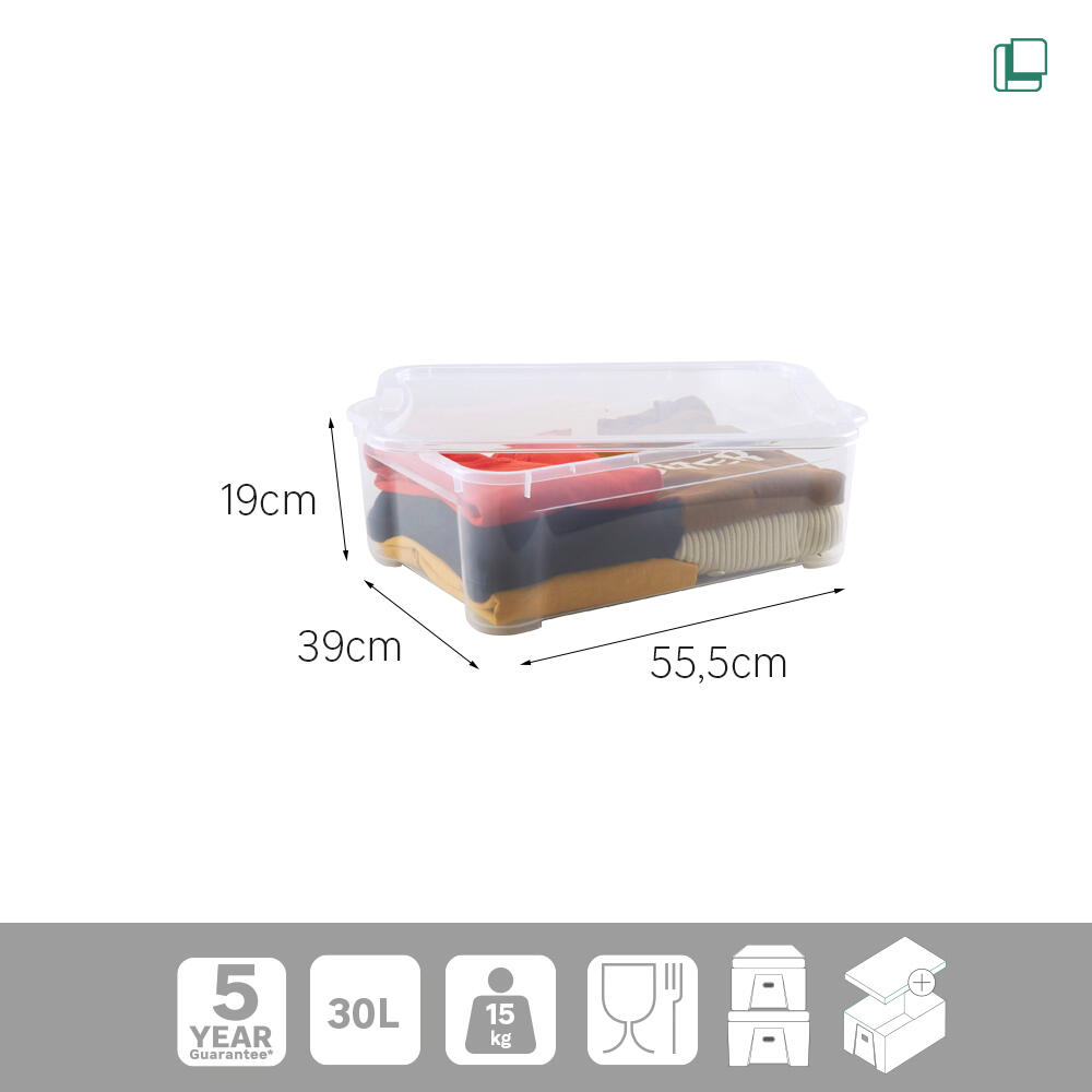 Caixa de arrumação empilhável 30L 19X55.5X39CM - 8