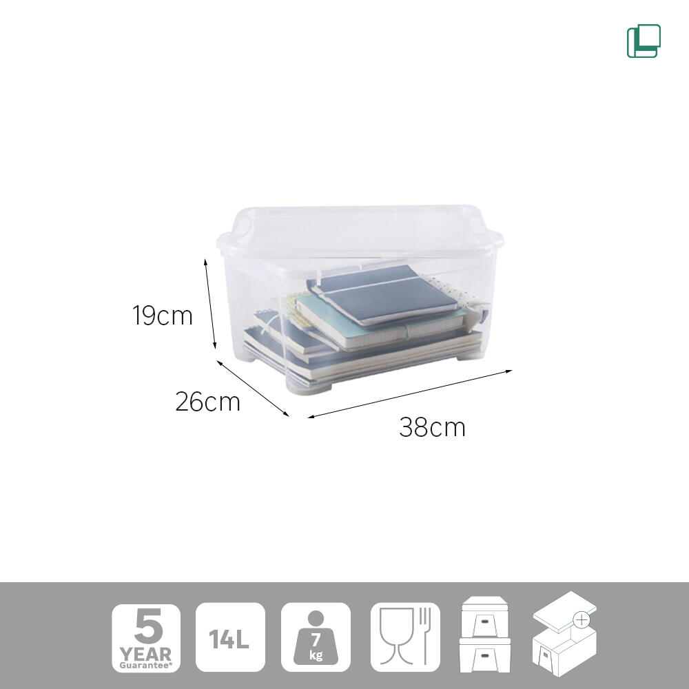 Scatola T Box XS 14LT L 38 x H 19 x P 26.5 cm trasparente - 6