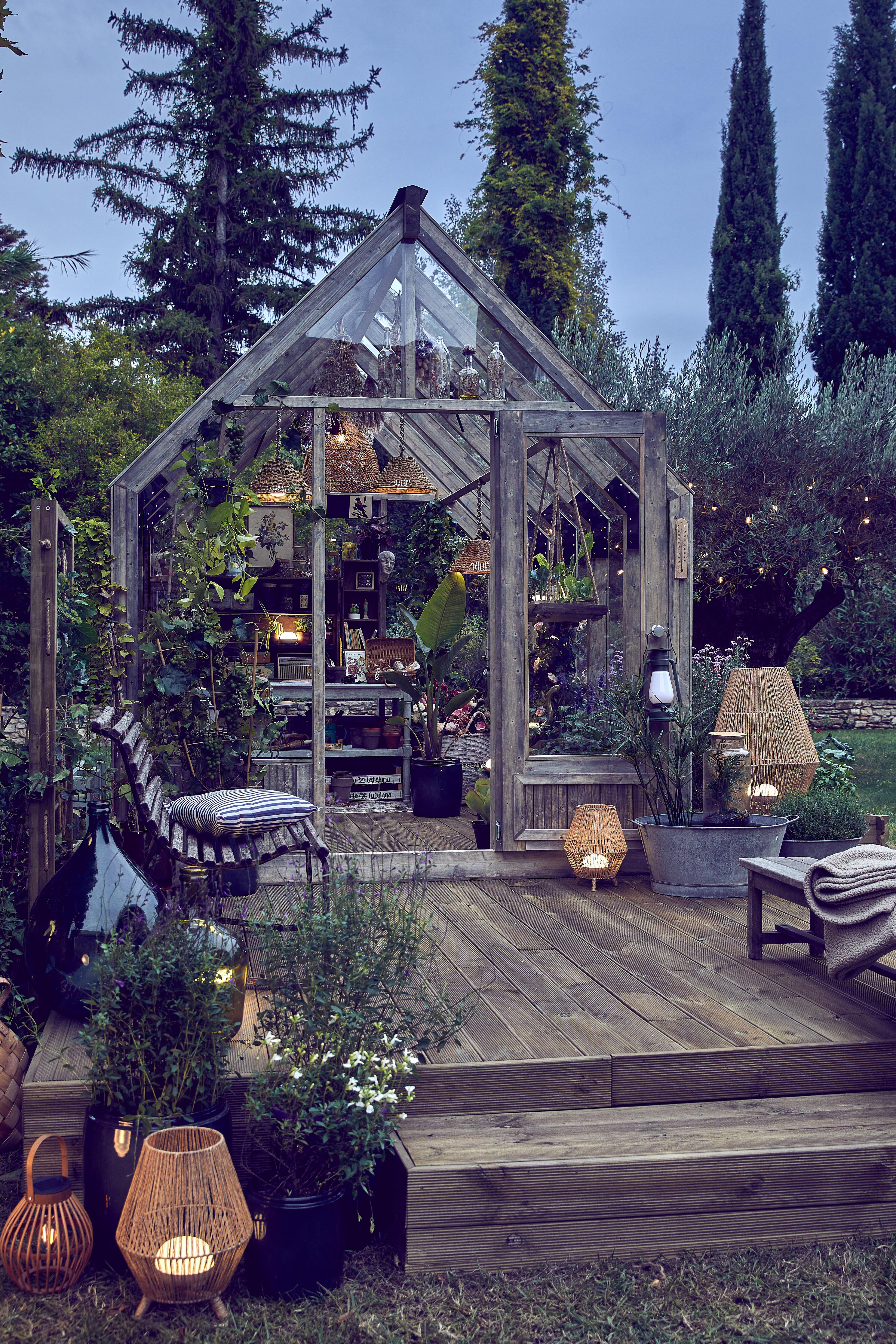 Serre bois PALMAKO Emilia autoclave gris, 8.2 m² verre trempé - 7