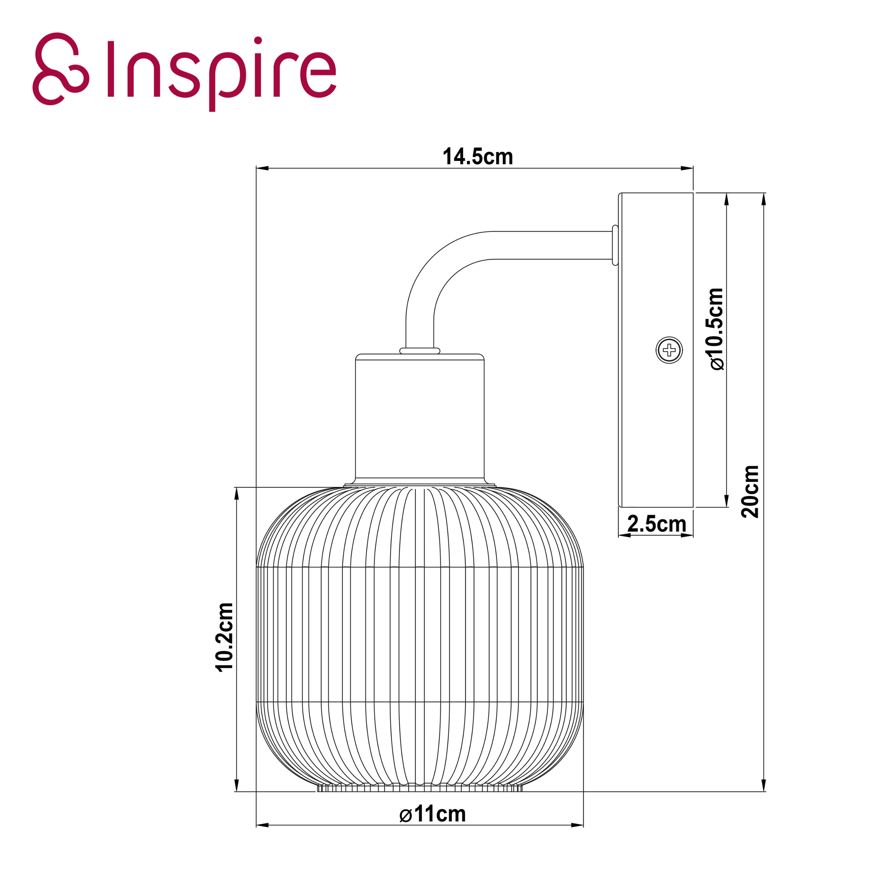 Applique Dipsy glamour ottone paralume trasparente IP44 E14 INSPIRE - 10