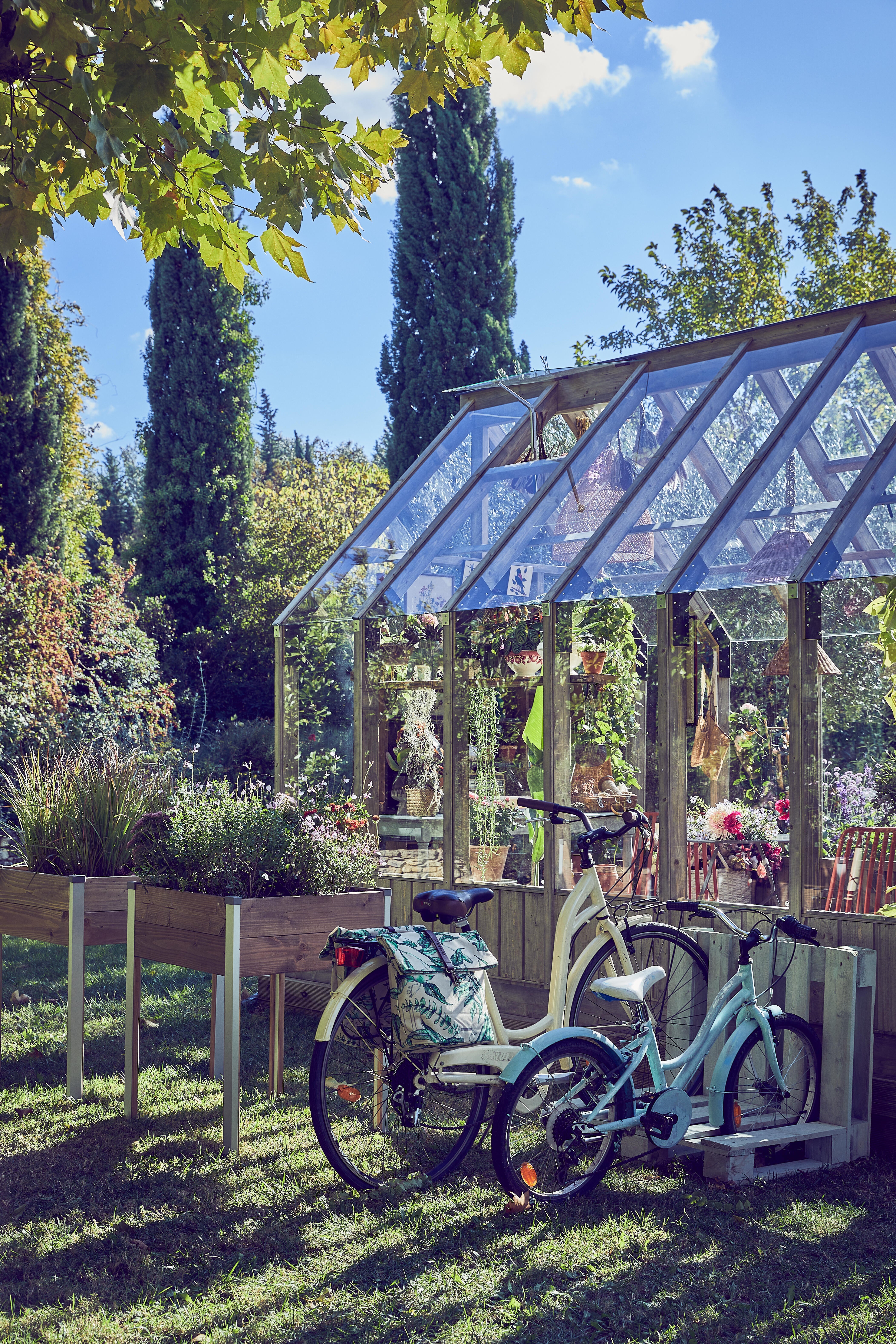 Serre bois PALMAKO Emilia autoclave gris, 8.2 m² verre trempé - 11