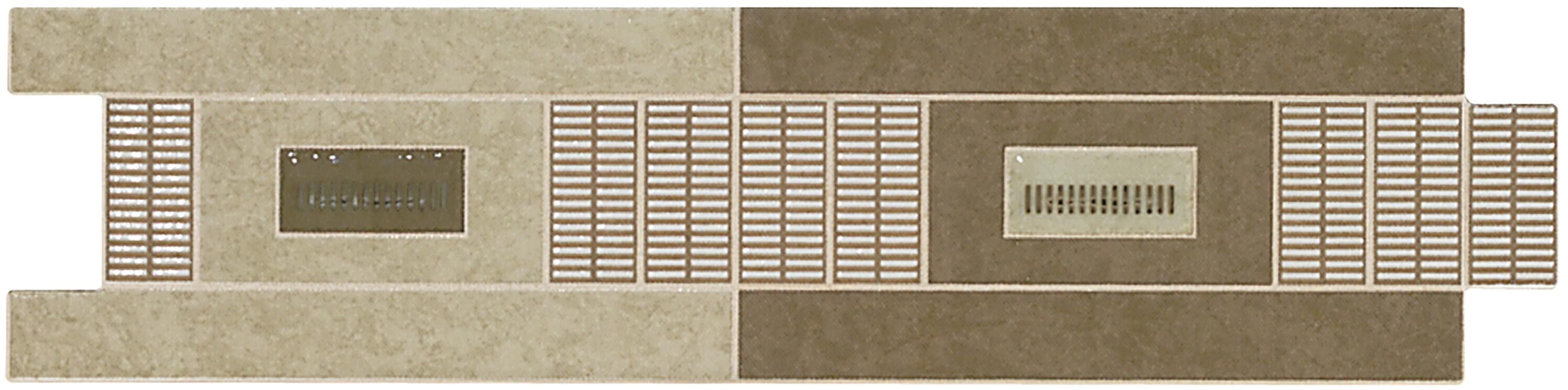 Pack de 25 listelos cerámica cenefa marrón oscuro y marrón claro 25x6.5cm