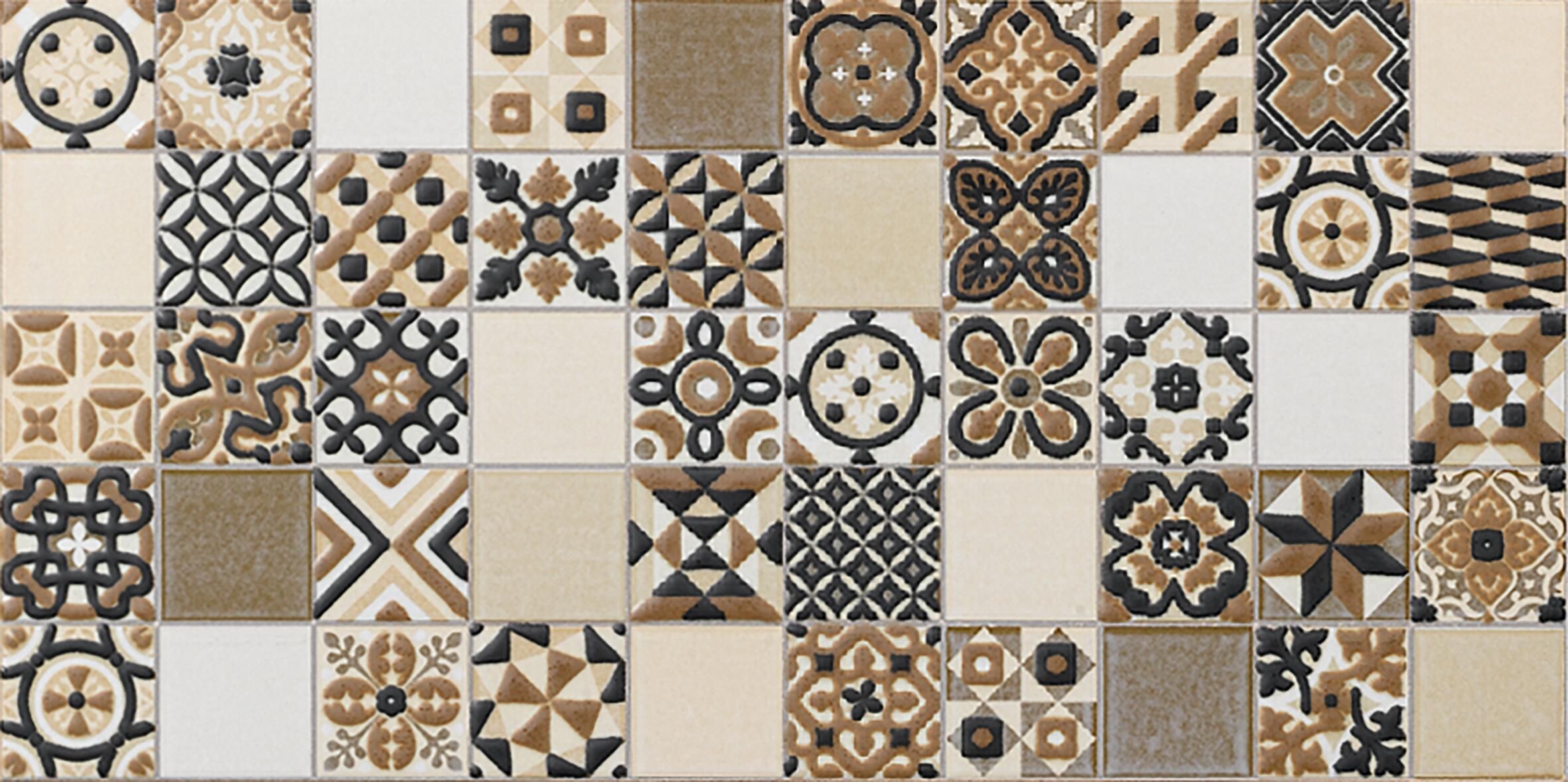 Pack de 12 decorado de cerámica esmaltada 1362 5x20 cm