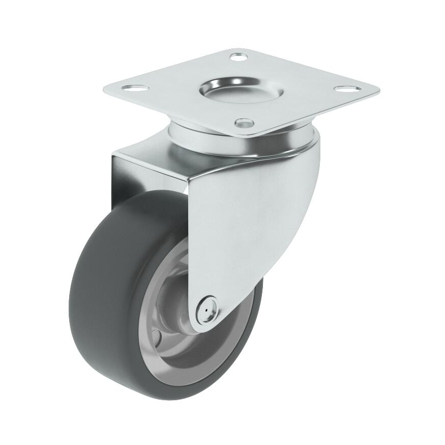 1 rueda giratoria sin freno con placa , ø 50 mm, peso max. 40 kg