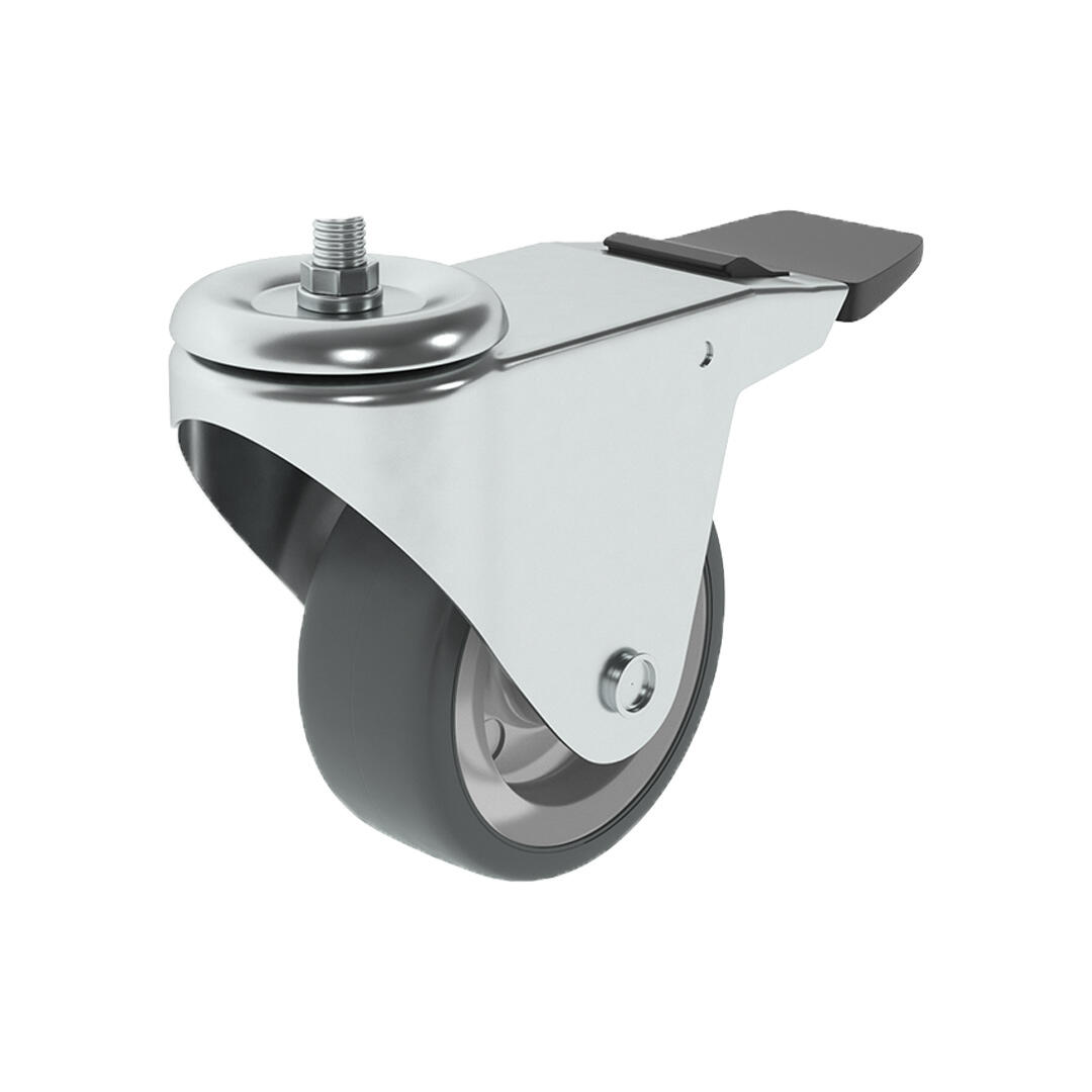 1 rueda giratoria con freno con varilla roscada , ø 50 mm, peso max. 40 kg