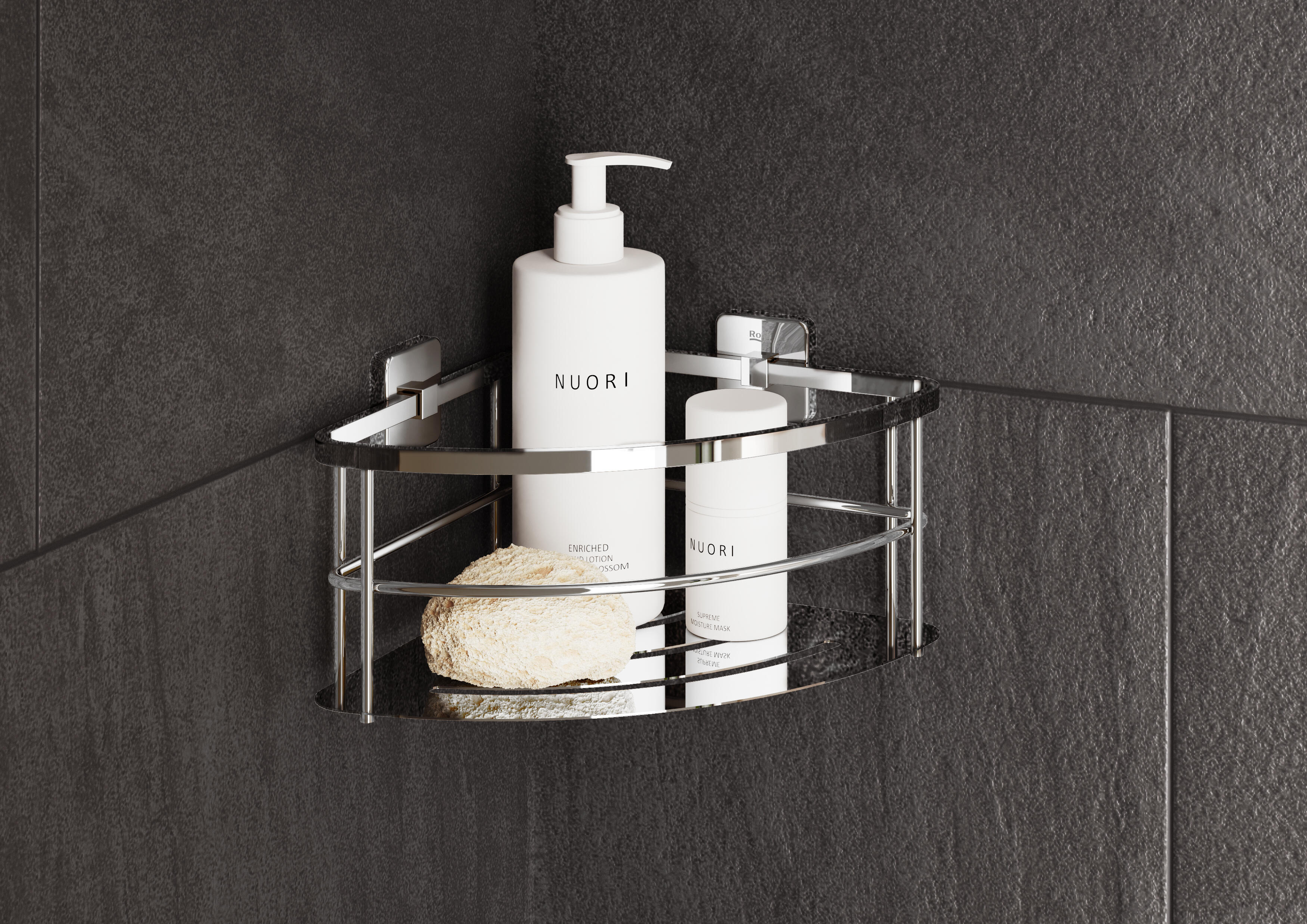 Organizador de ducha Adagio cromo acero inoxidable brillante con 1 altura 22x12x12 cm - 3