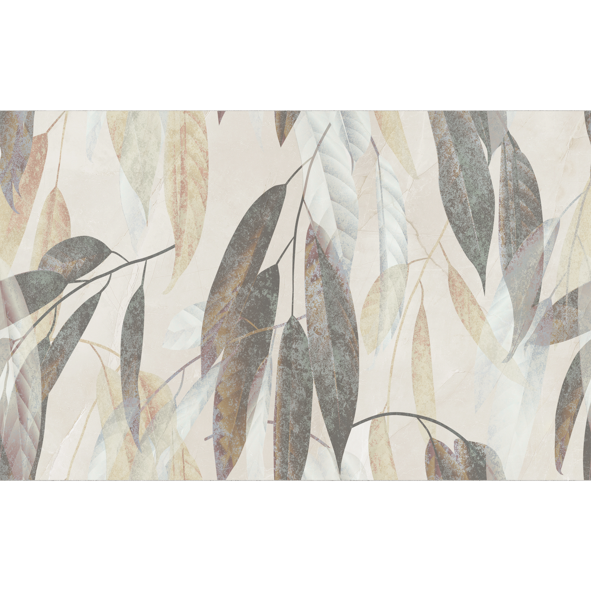 Glazura Evita Leaves Beige 40x25 cm z dekorem