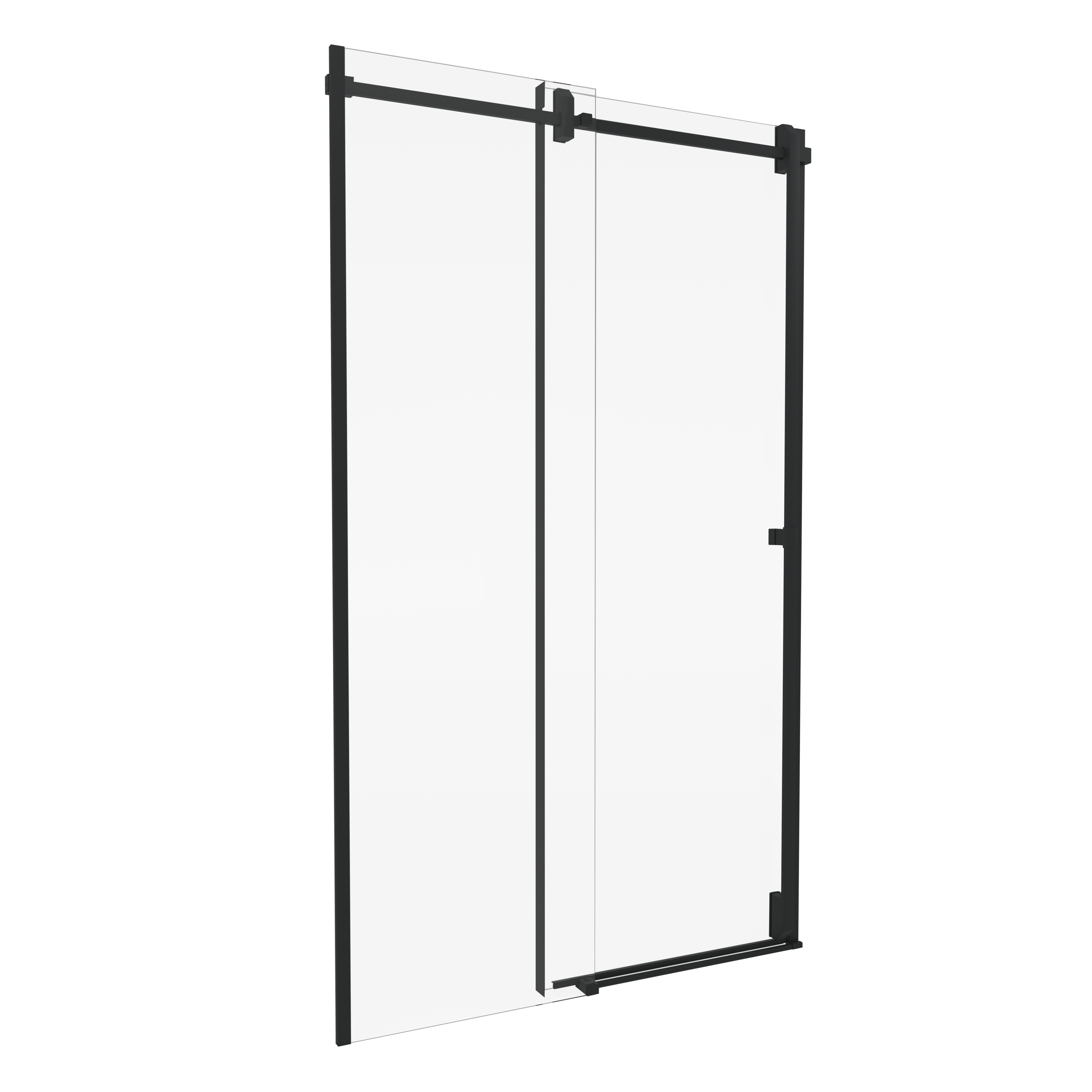 Drzwi prysznicowe przesuwne Titanium czarne 100x200 cm Durasan