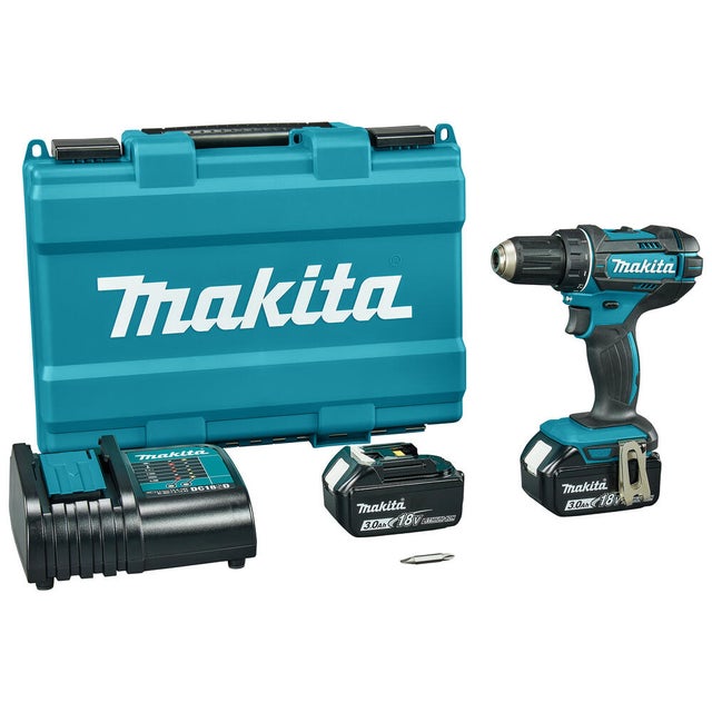 Perceuse visseuse sans fil 18V 2x3Ah + Coffret - MAKITA