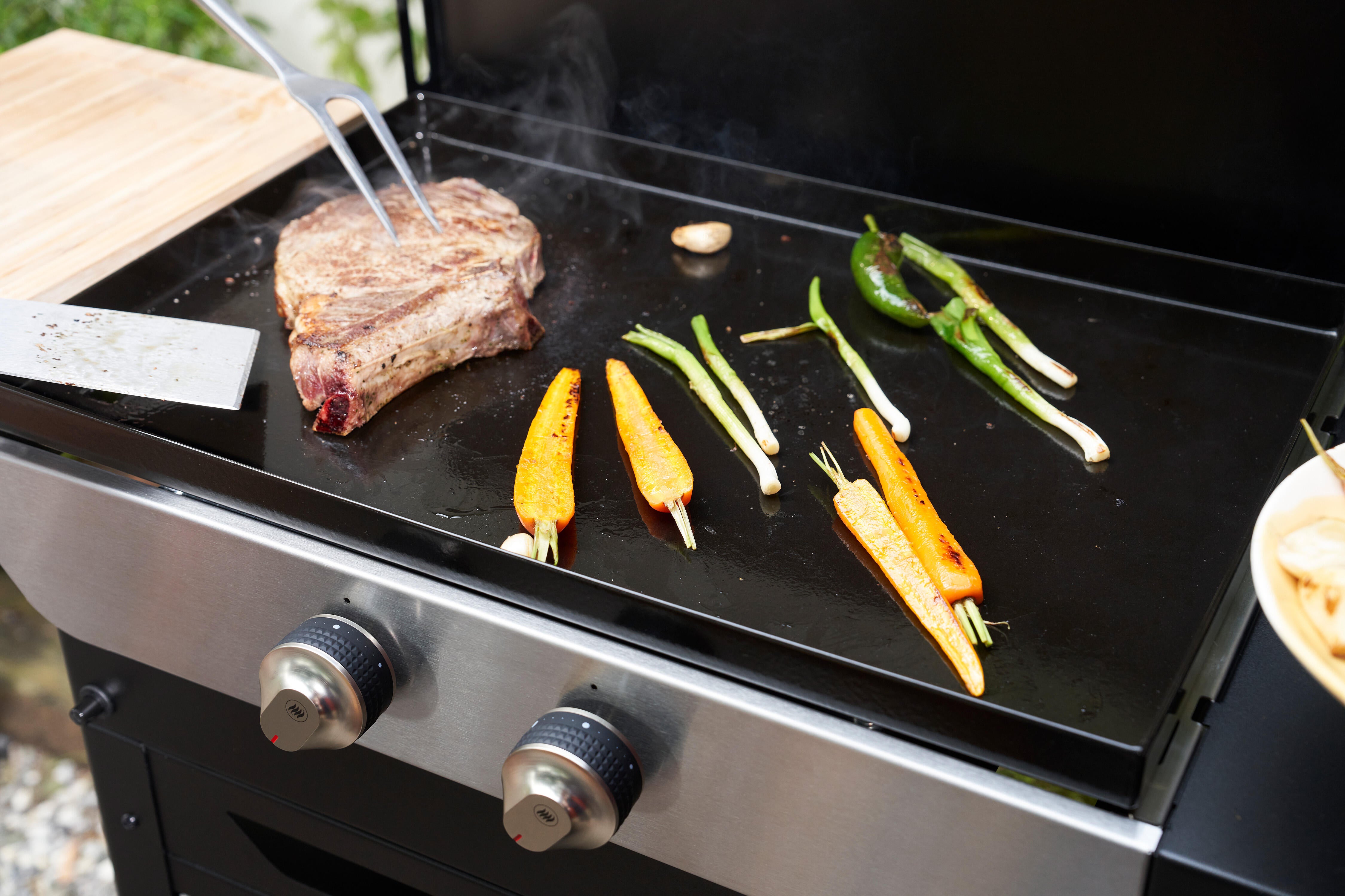 Plancha gaz LE MARQUIER Original 260 DUO, Chariot + couvercle - 7