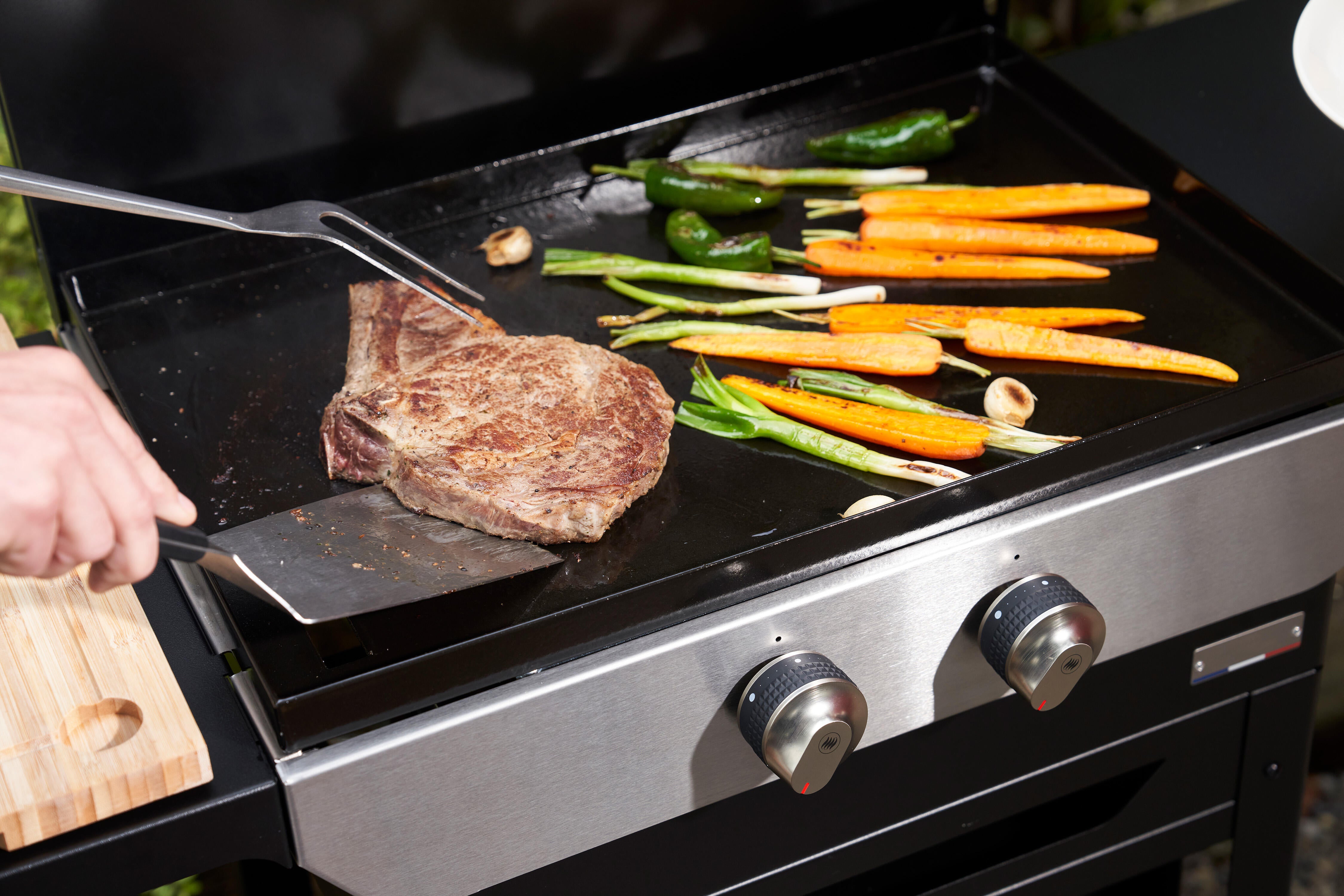 Plancha gaz LE MARQUIER Original 260 DUO, Chariot + couvercle - 6
