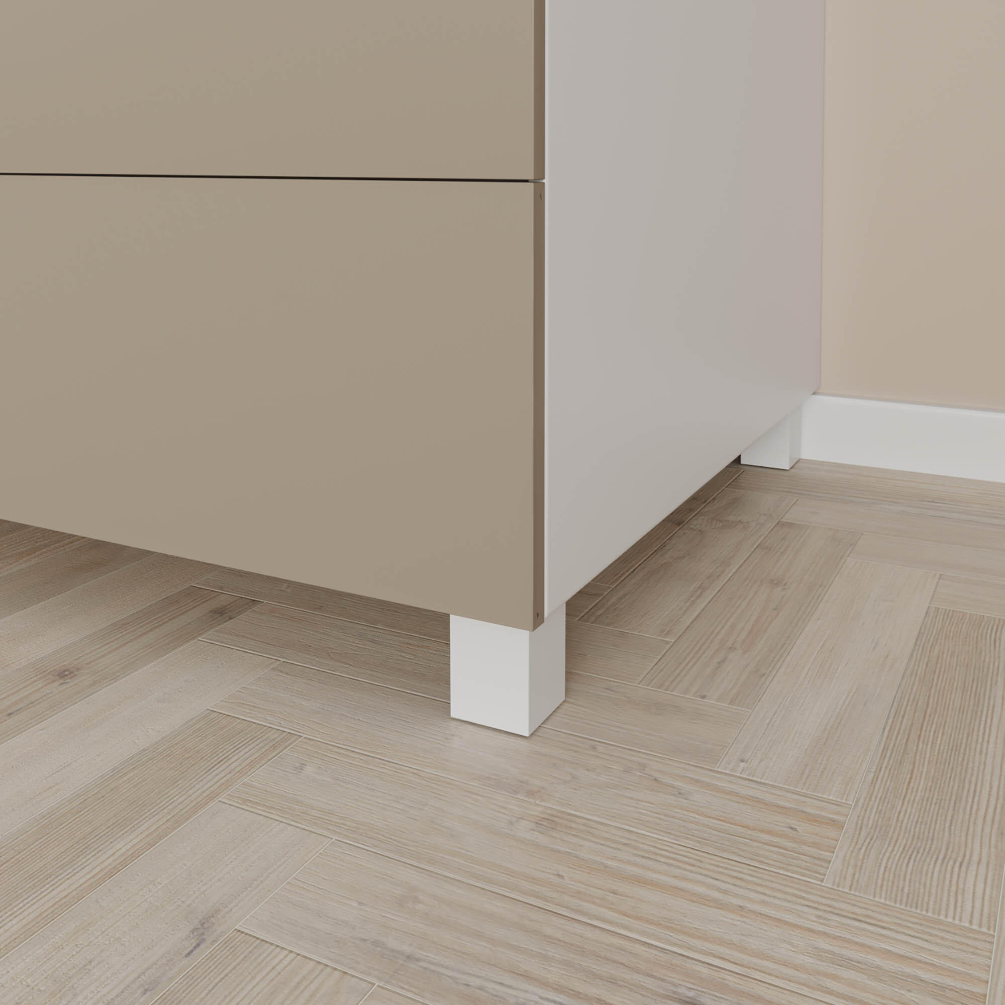 Pé quadrado para esquina abs 4,2x4,2x6 cm branco - 3