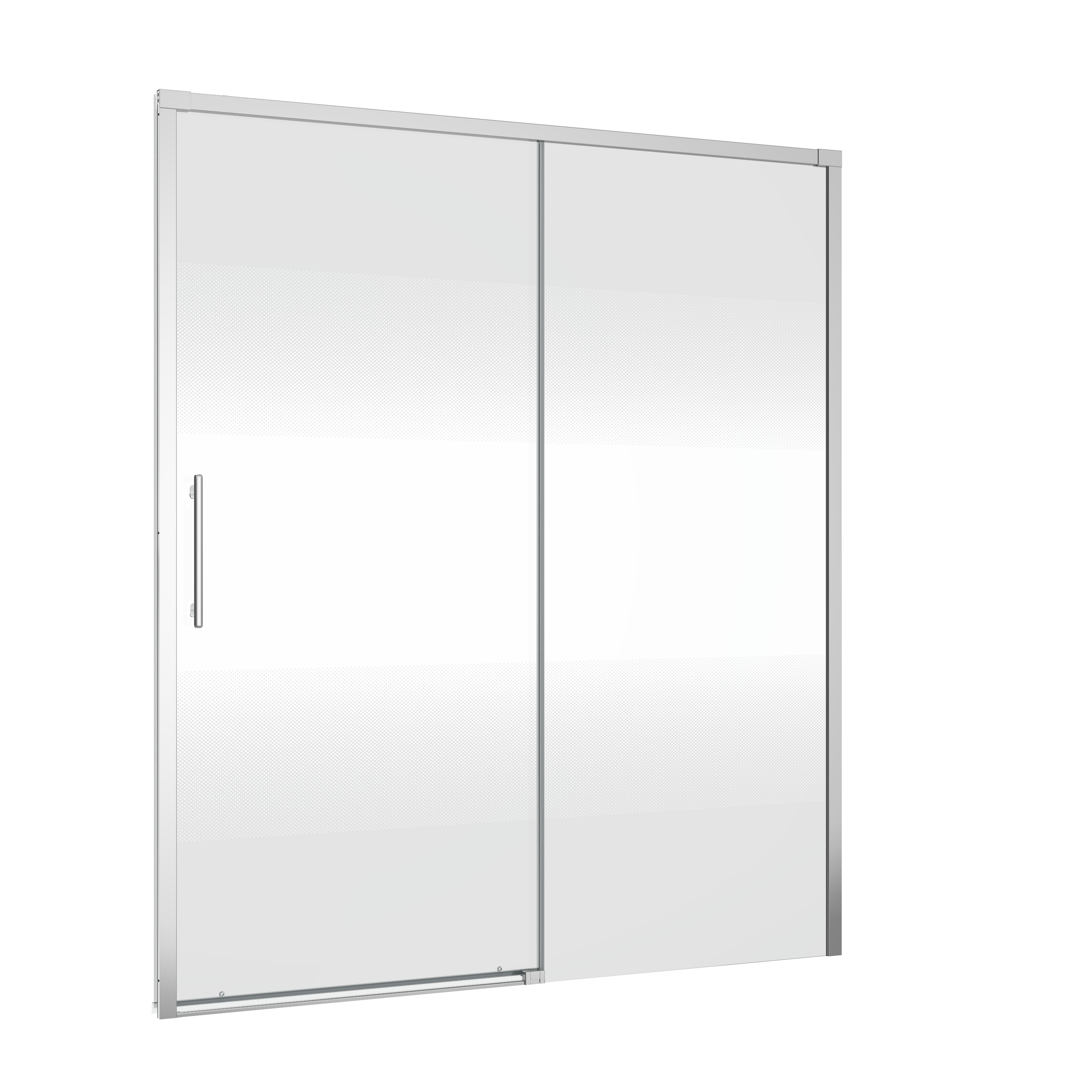 Porta de duche correr 1 porta 1 fixa 160 x 195 cm serigrafado cromado Sensea Remix - 4