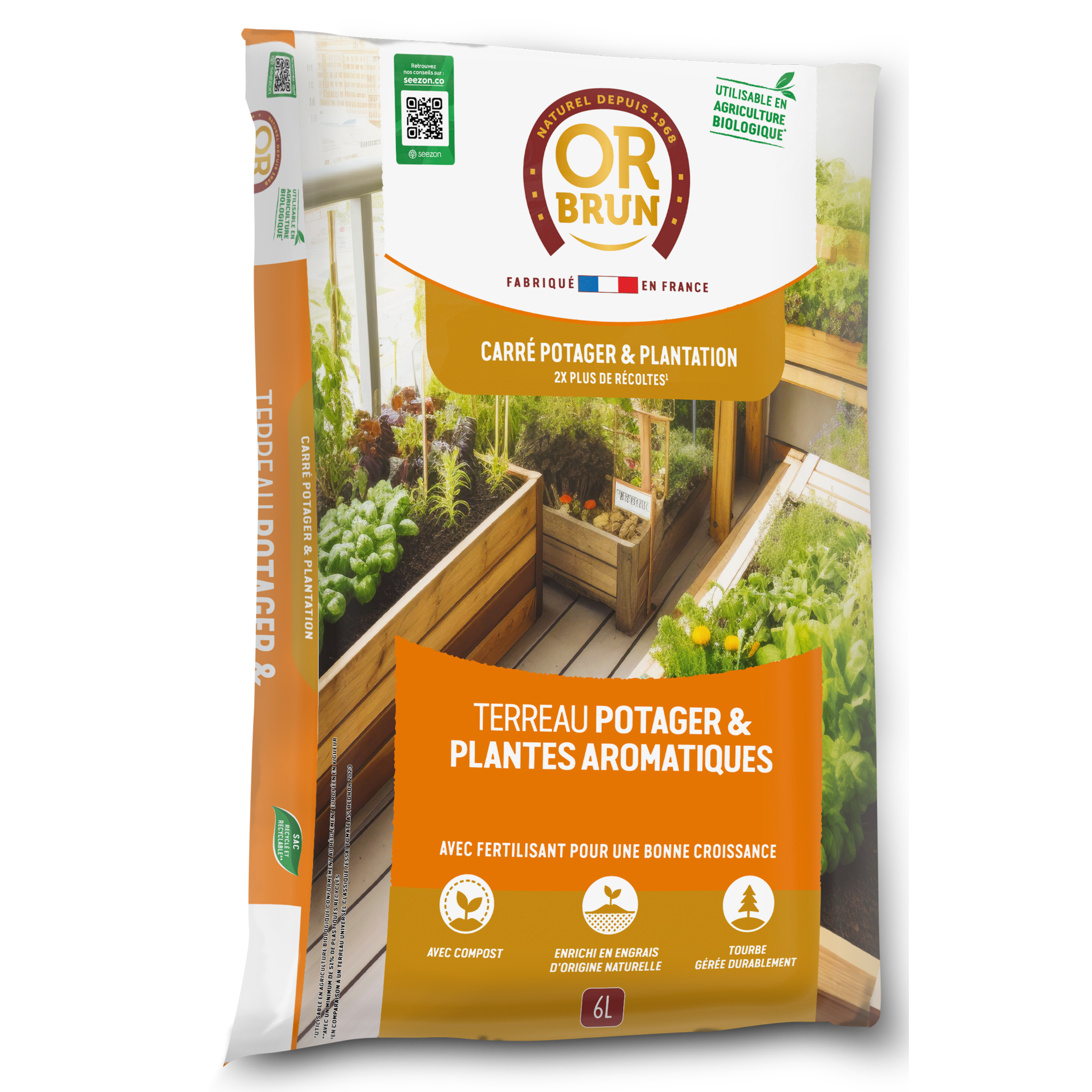 Compost potager OR BRUN, 6 l - 3