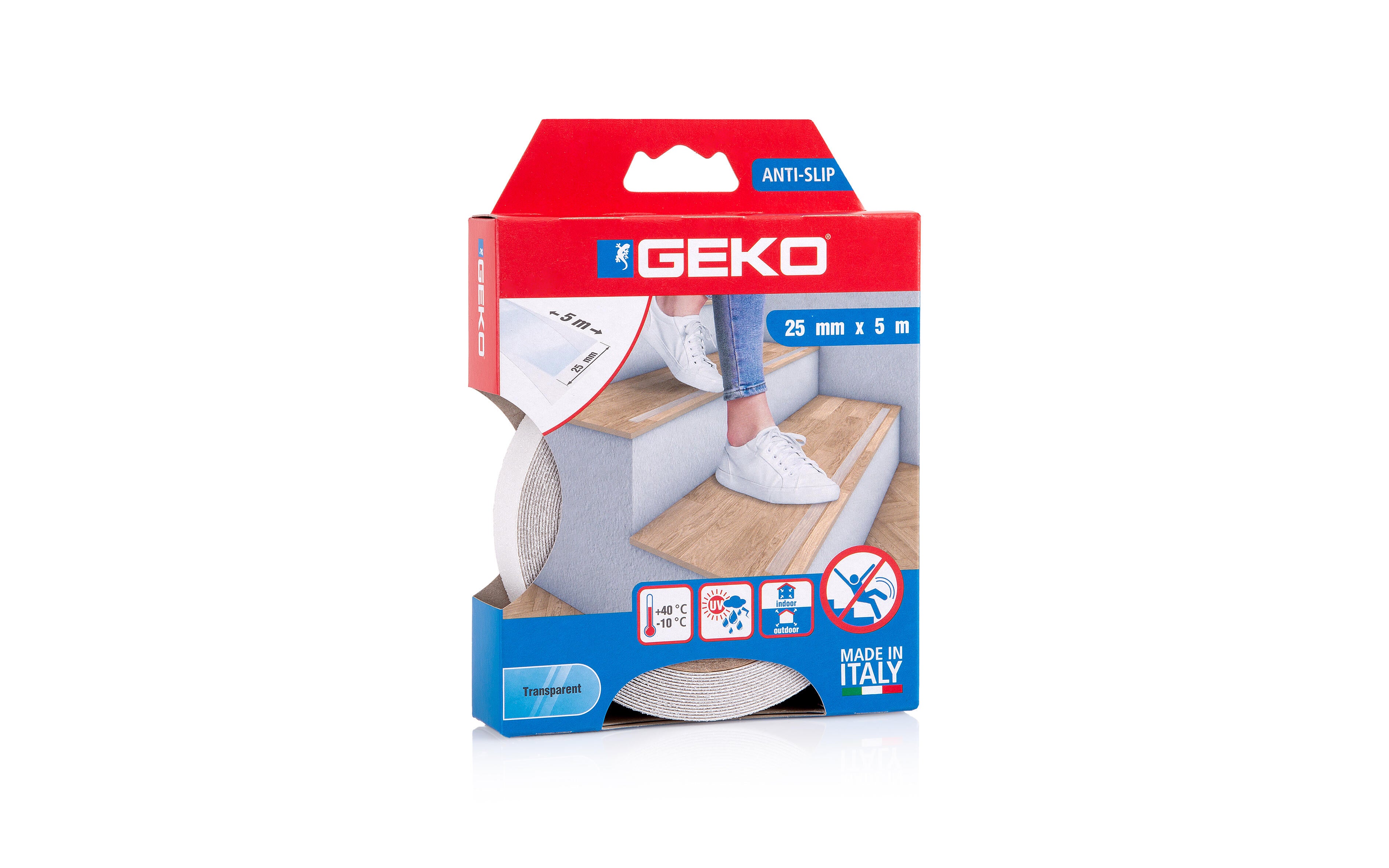 QWORK Nastro Antiscivolo Trasparente 10 Cm X 10 M – Adesivo Antiscivolo Per Interni Ed Esterni, Impermeabile E Senza Residui