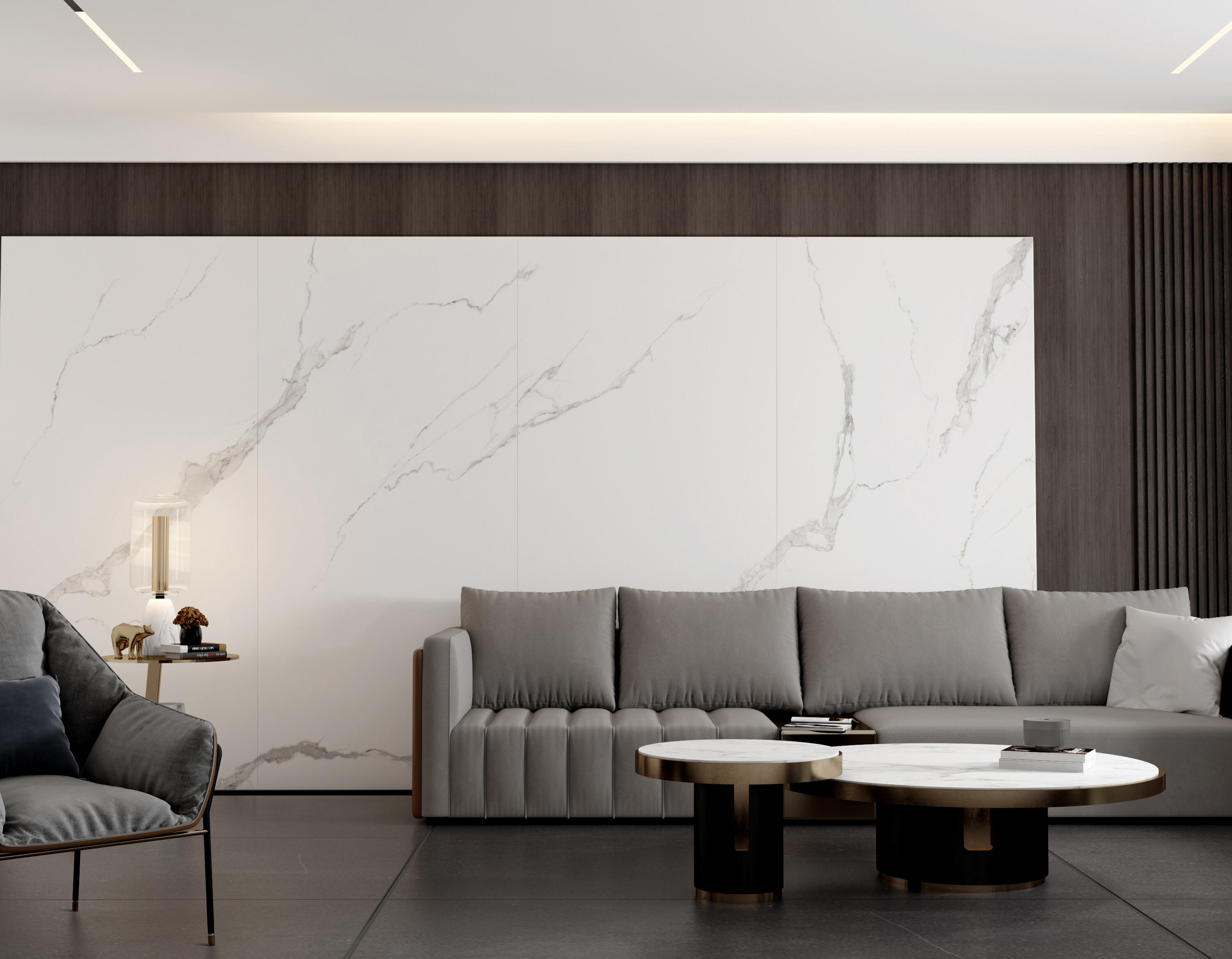 Revestimiento de pared decorativo de spc imperium blanco 260x120cm