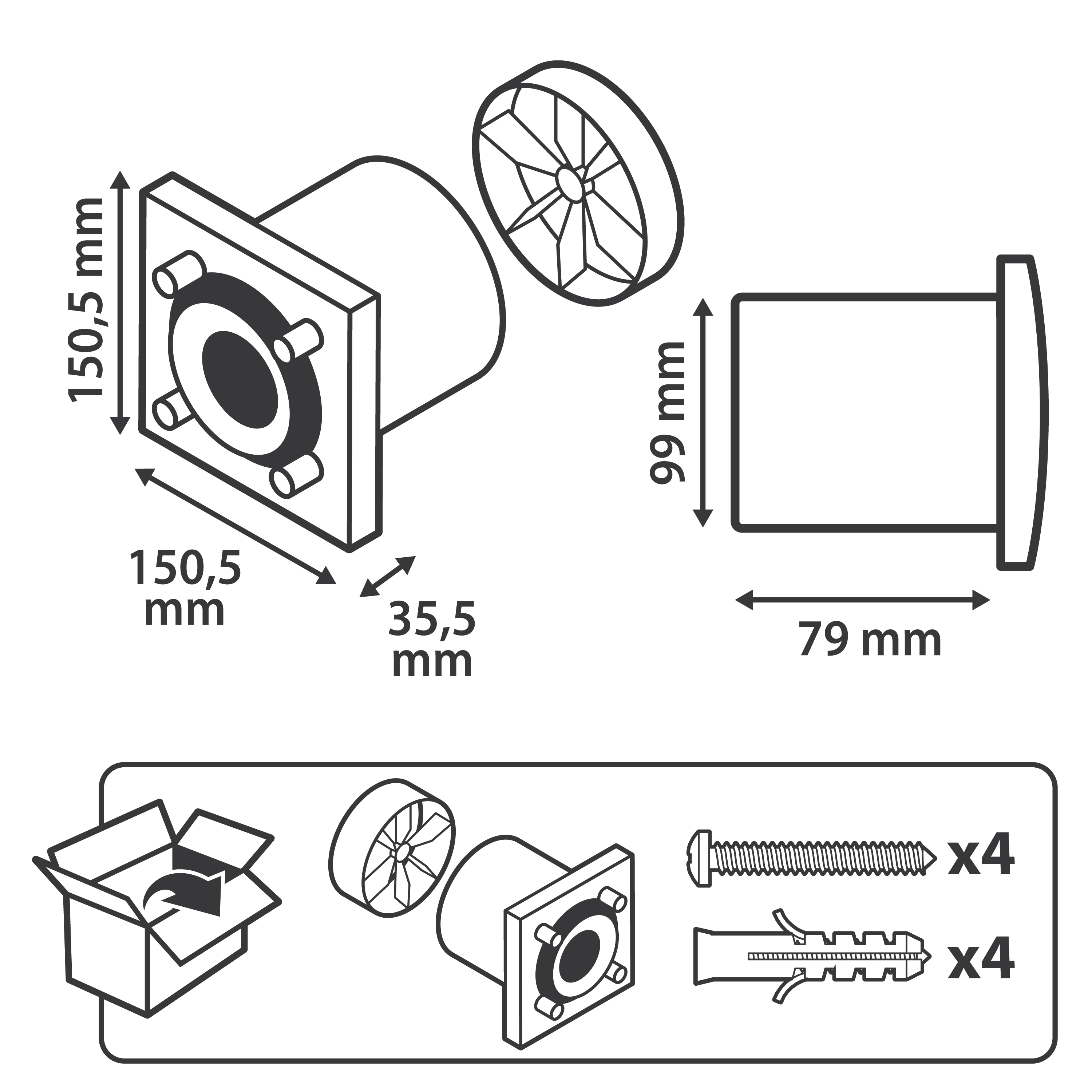 Aérateur extracteur intermittent à minuterie EQUATION sans façade 100 mm - 7