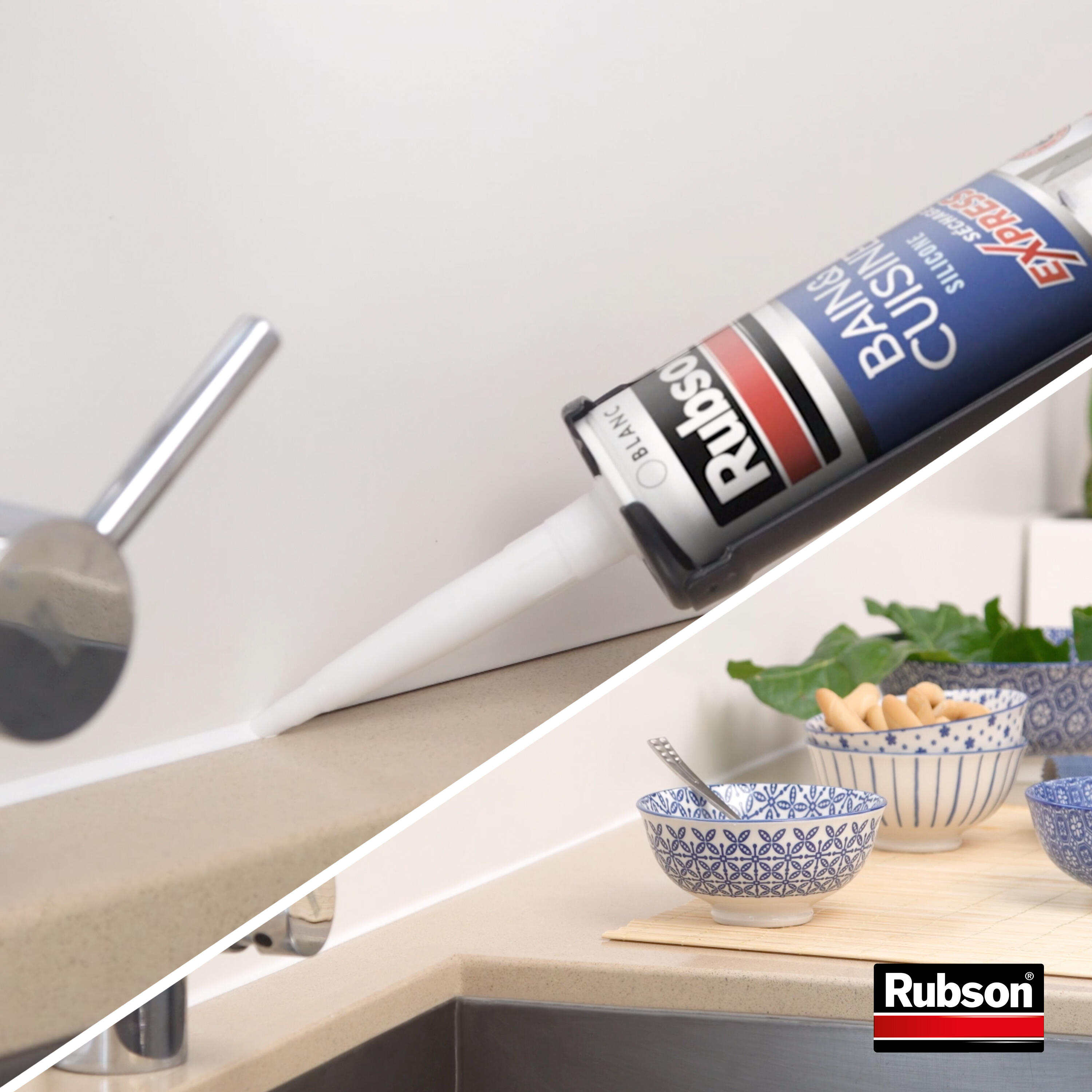 Silicone Bain et cuisine séchage express RUBSON blanc, 280 ml - 4