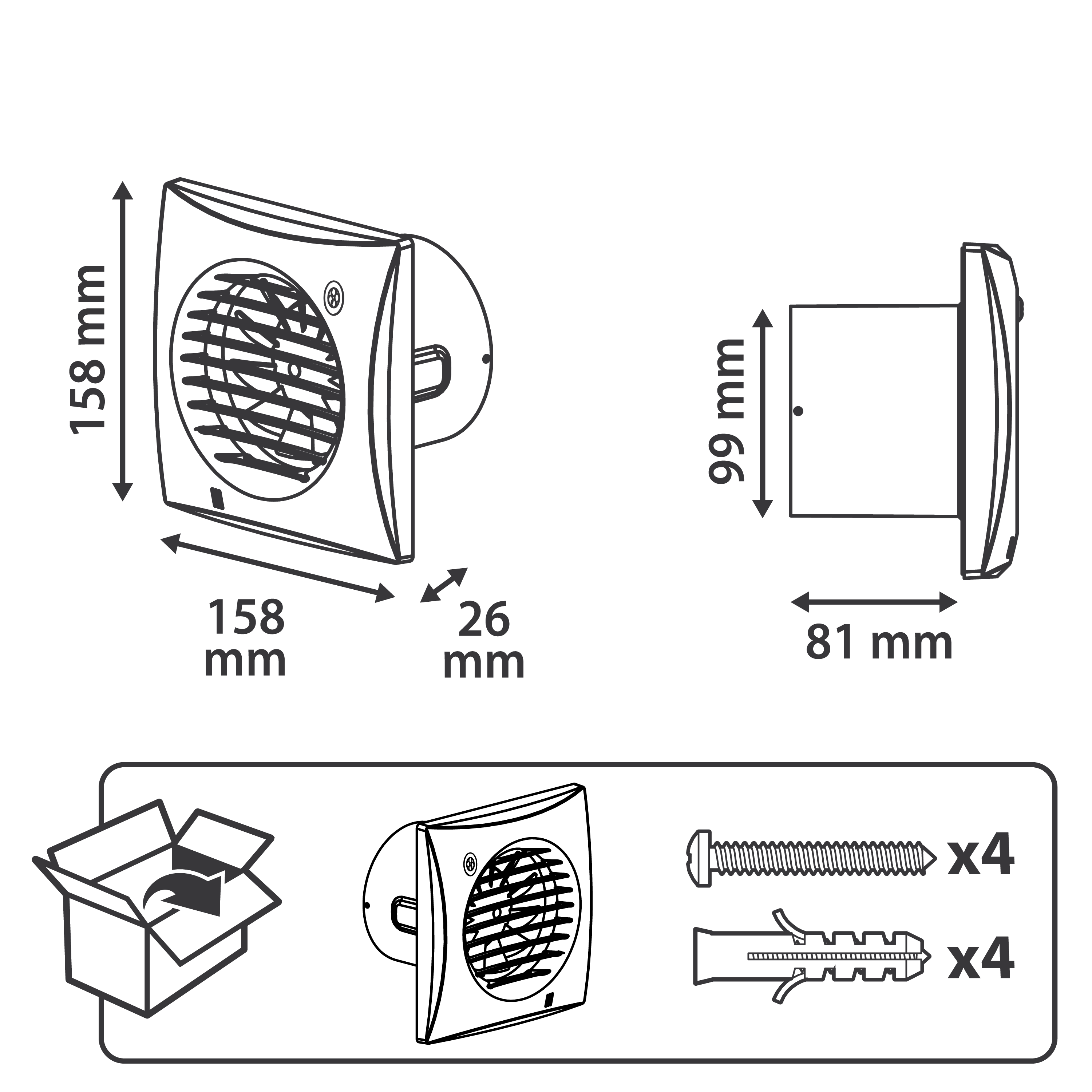 Aérateur extracteur intermittent à détection de présence EQUATION Slim silence 1 - 5