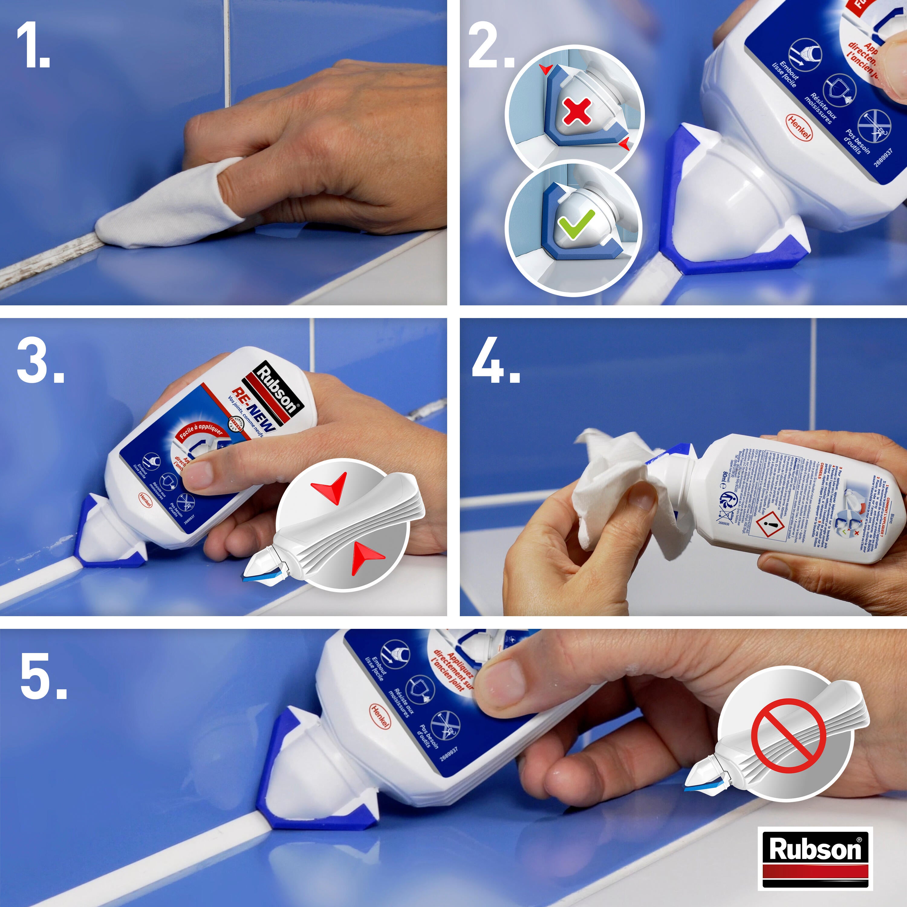 Silicone Re-new RUBSON blanc, 80 ml - 4