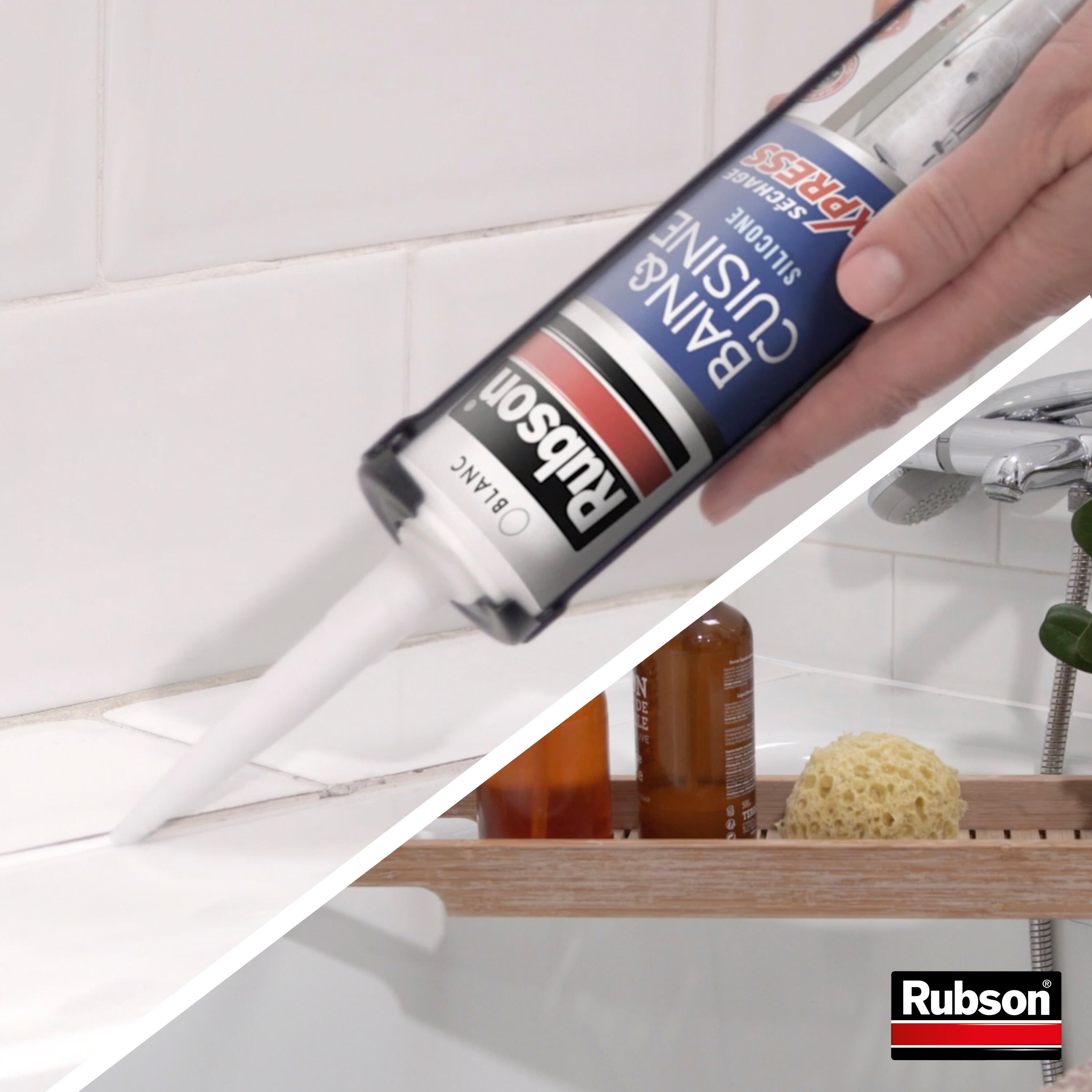 Silicone Bain et cuisine séchage express RUBSON blanc, 280 ml - 5