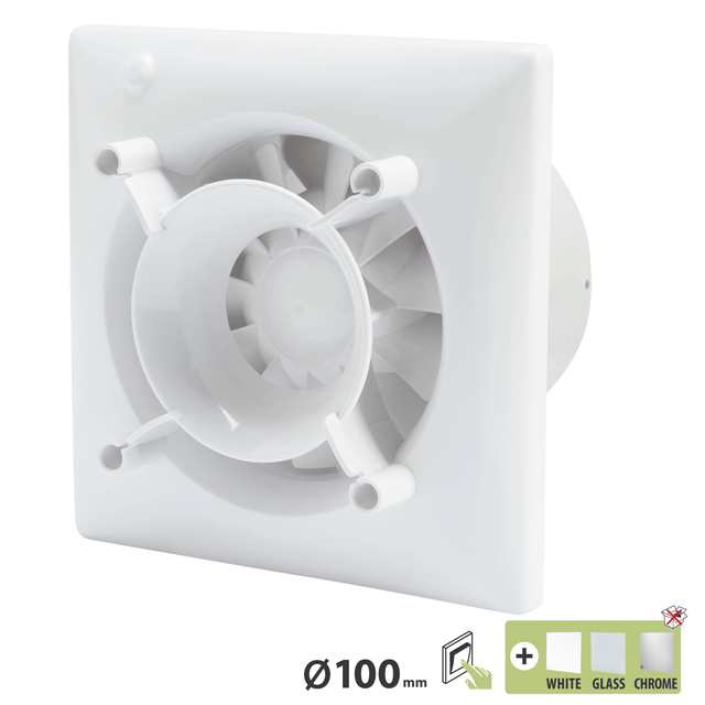 Aérateur extracteur intermittent à interrupteur EQUATION sans façade 100 mm