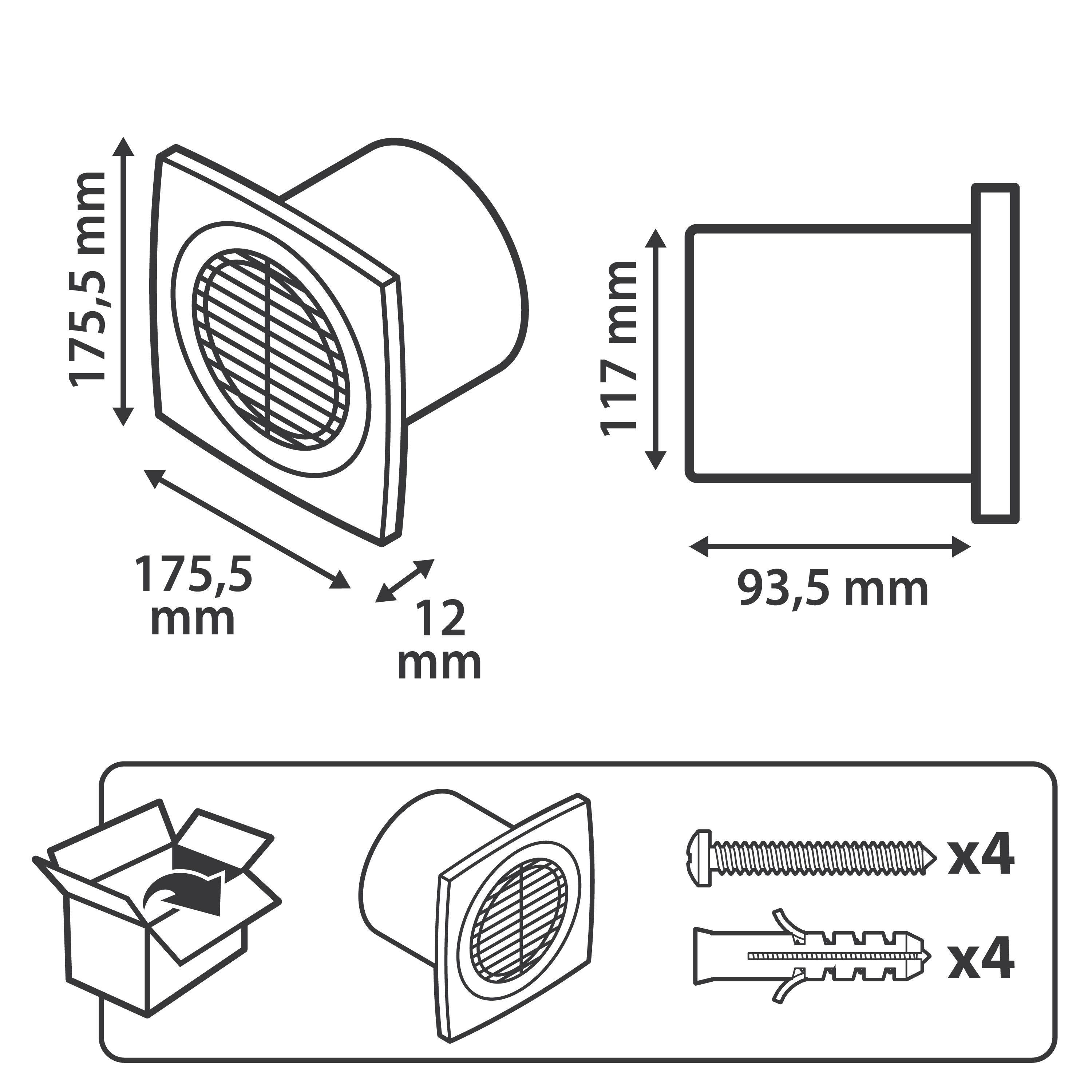 Aérateur extracteur intermittent à interrupteur EQUATION Standard 120 mm - 6