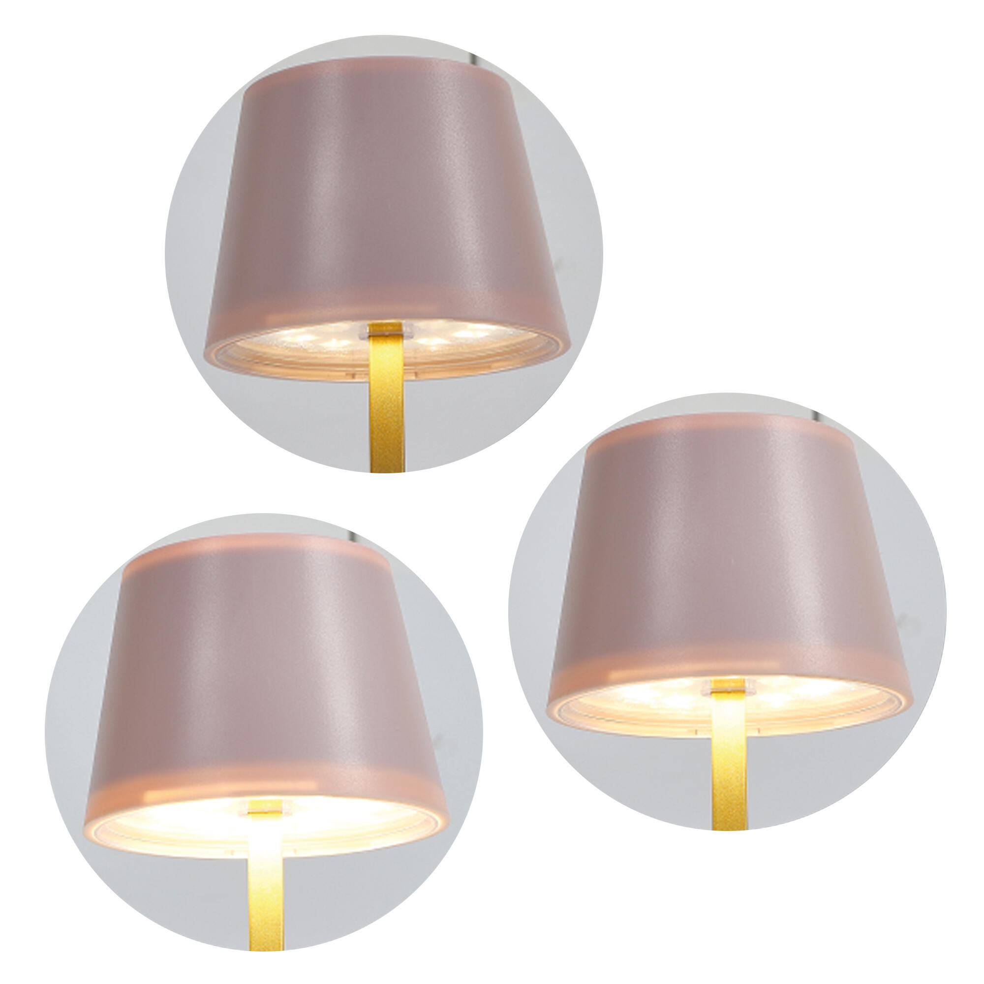 Lámpara de mesa táctil LED con control de la intensidad de la luz THE HOME DECO FACTORY con estructura rosa pantalla rosa luz cálida 3000K de pilas - 3