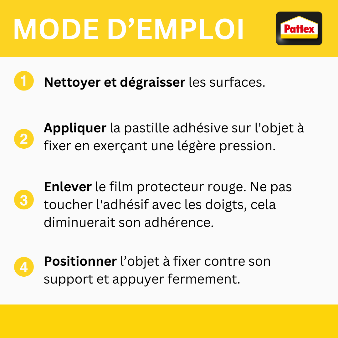 Lot de 10 pastilles double face PATTEX, ni clous ni vis fixation permanente - 7