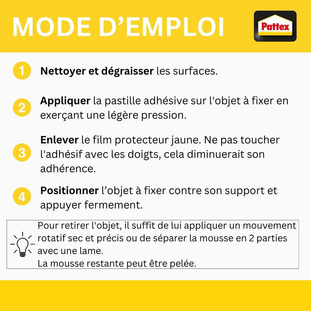Lot de 10 pastilles double face PATTEX ni clou ni vis fix & défix - 8
