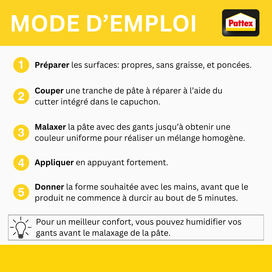 Colle epoxy pâte à réparer bois 48 g - PATTEX - 6