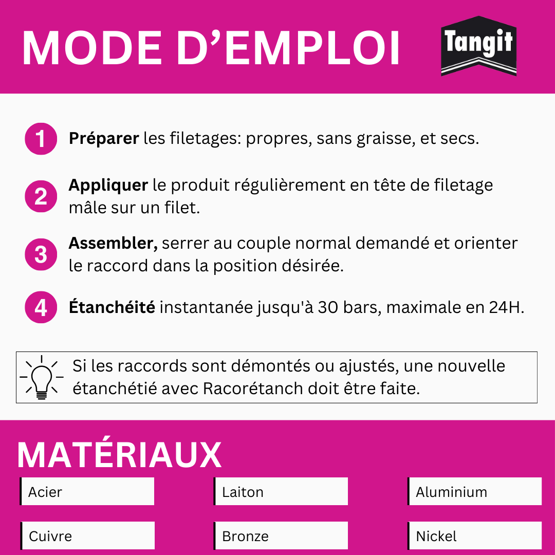 Raccord étanche pâte à joint TANGIT - 3