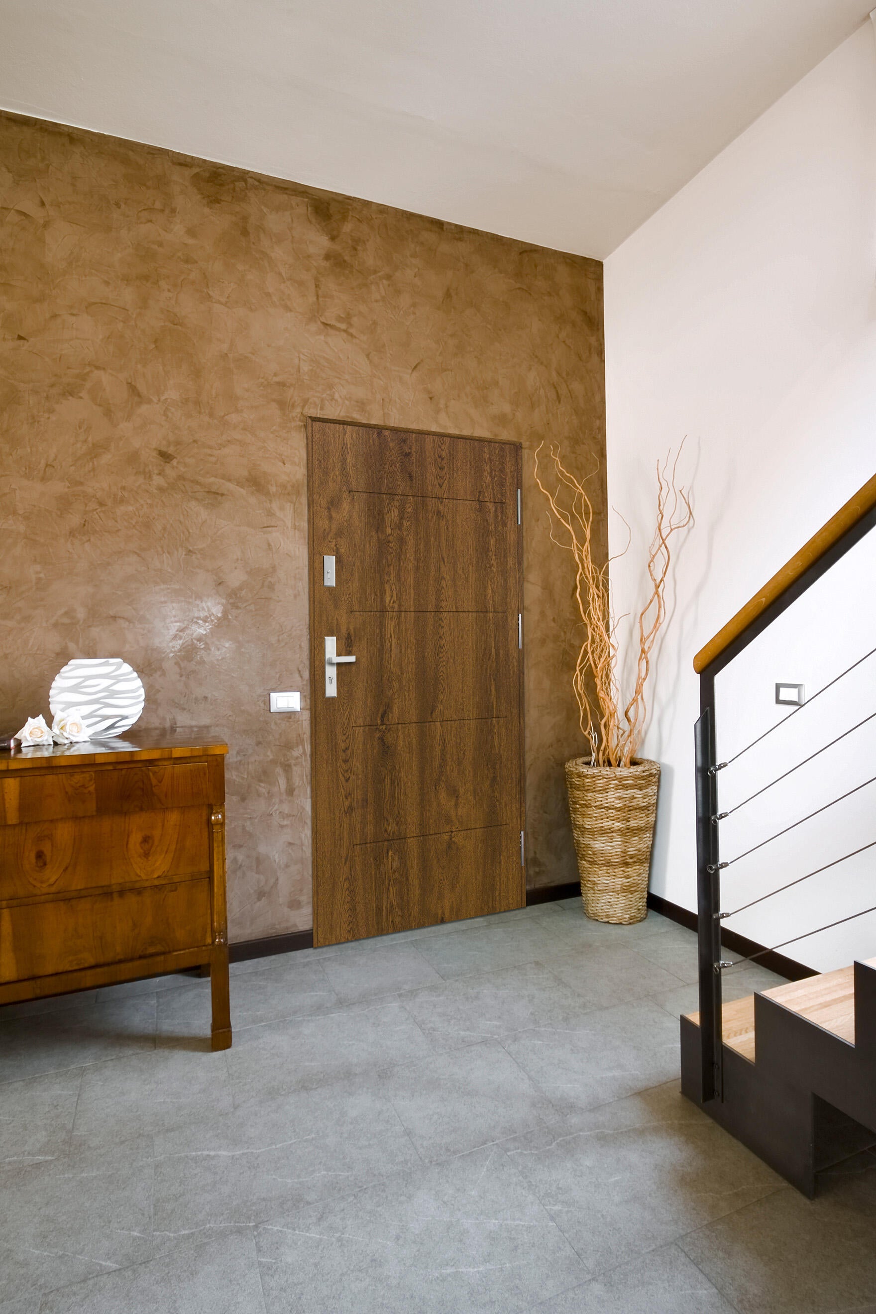 Drzwi stalowe zewnętrzne wejściowe antywłamawiowe RC2 Komo Acoustic orzechowe 90 prawe - 6