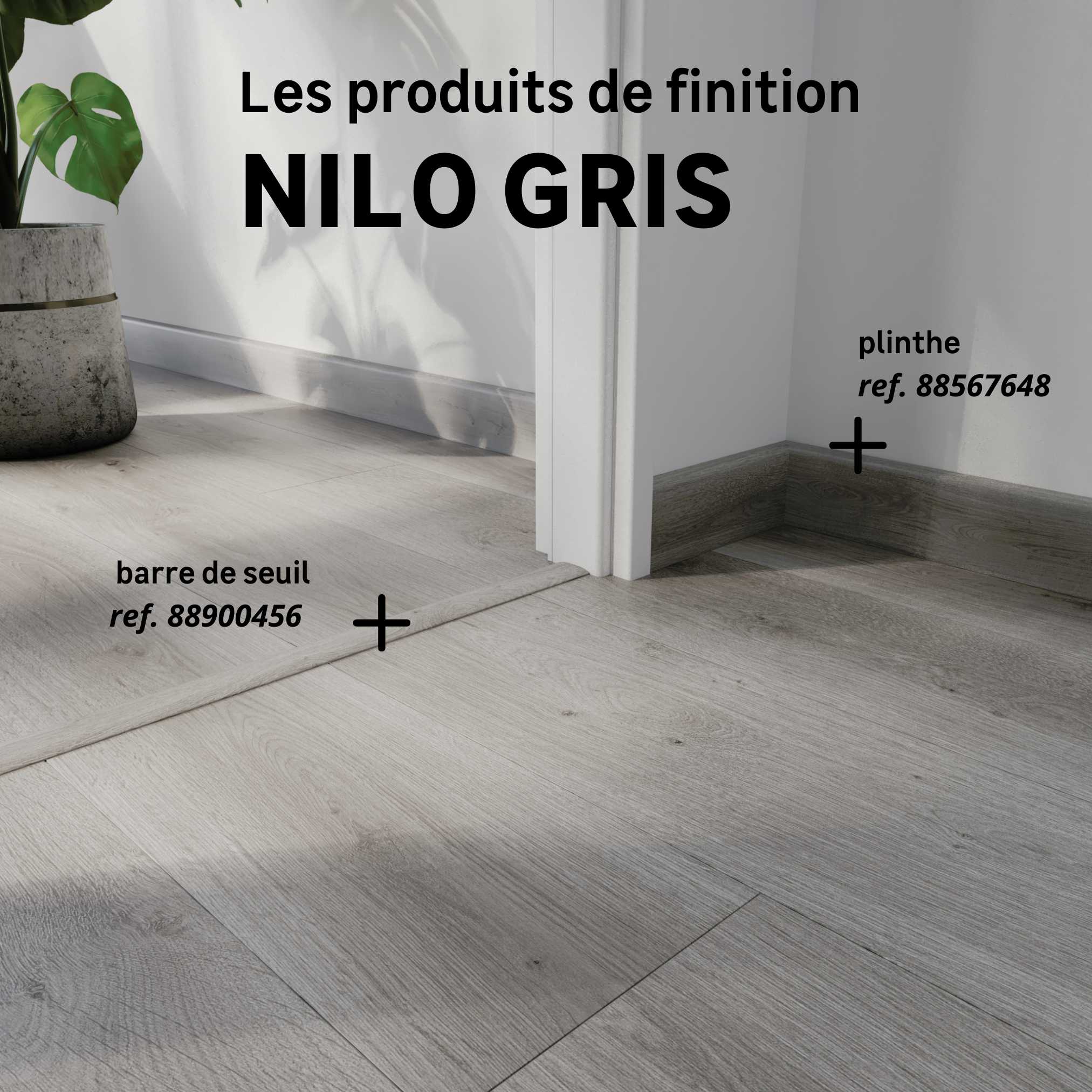 Barre de seuil 4 en 1 alu décor nilo gris à fixer, l.3.7 cm x L.83 cm ARTENS - 5