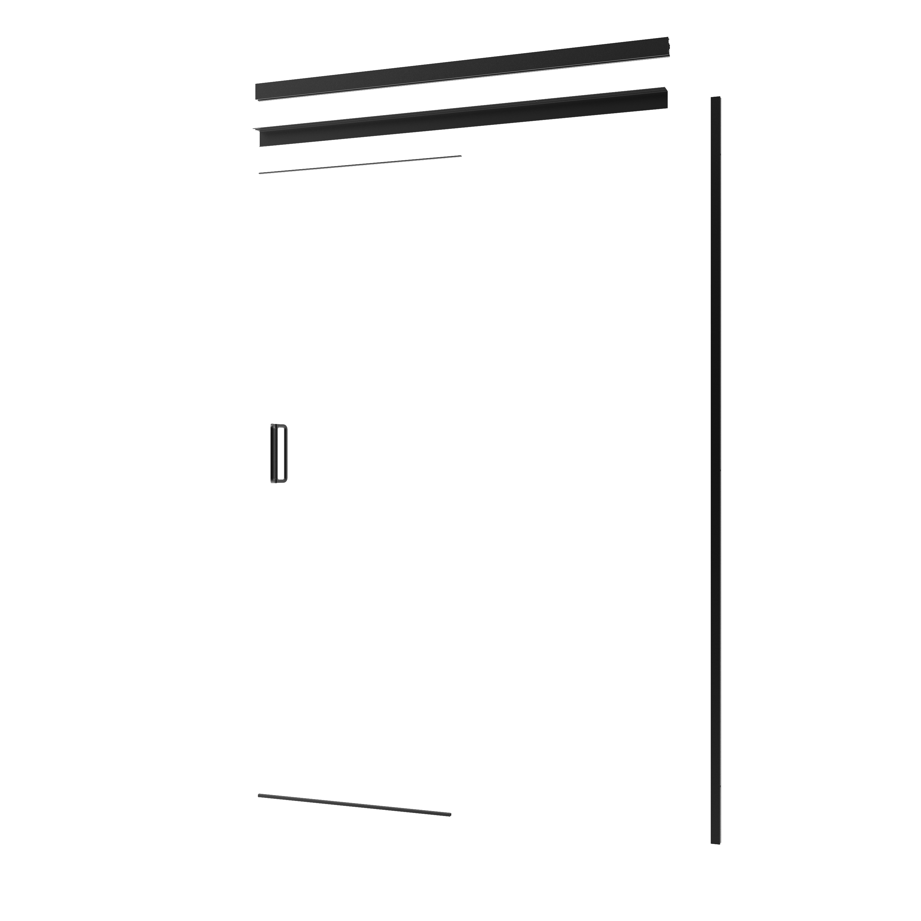 Profile do drzwi przesuwnych prysznicowych czarne Neo 130x200 cm Sensea