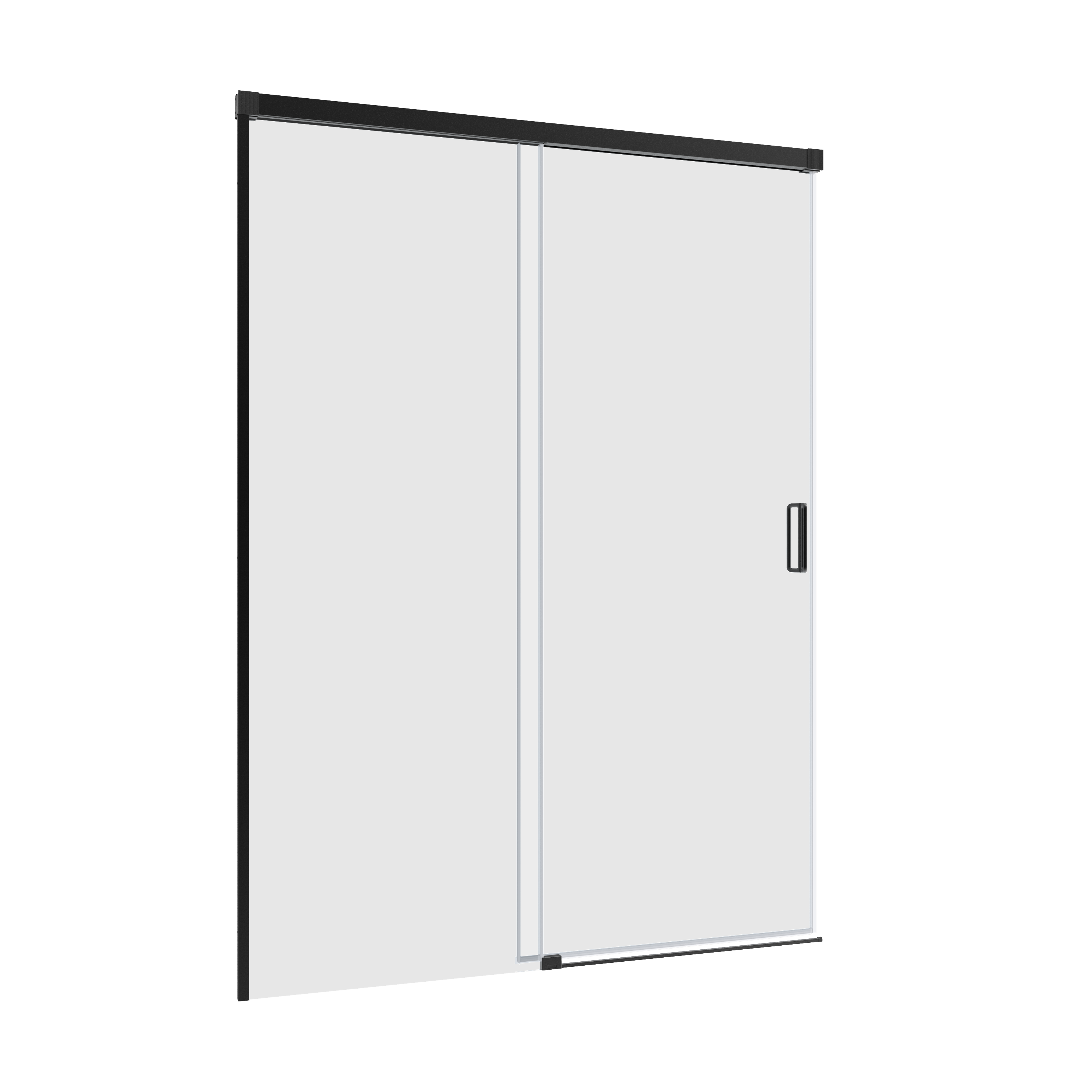 Drzwi prysznicowe przesuwne Neo 160 x 200 cm czarne Sensea