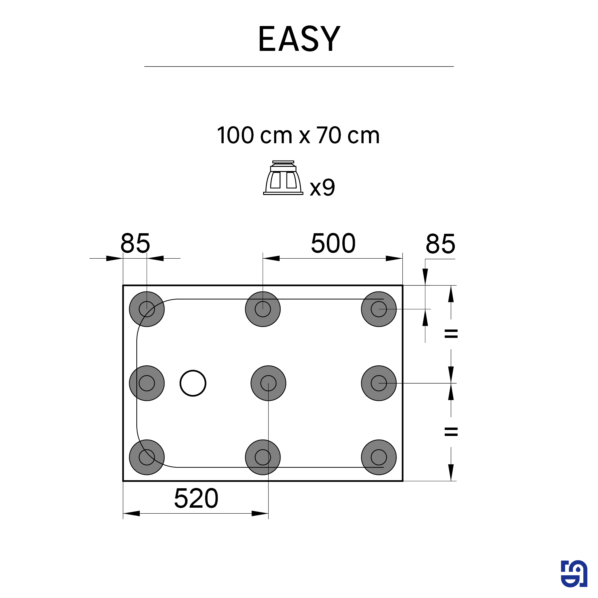 Base de duche Resina 100x70 cm branco mate Sensea Easy V2 - 8