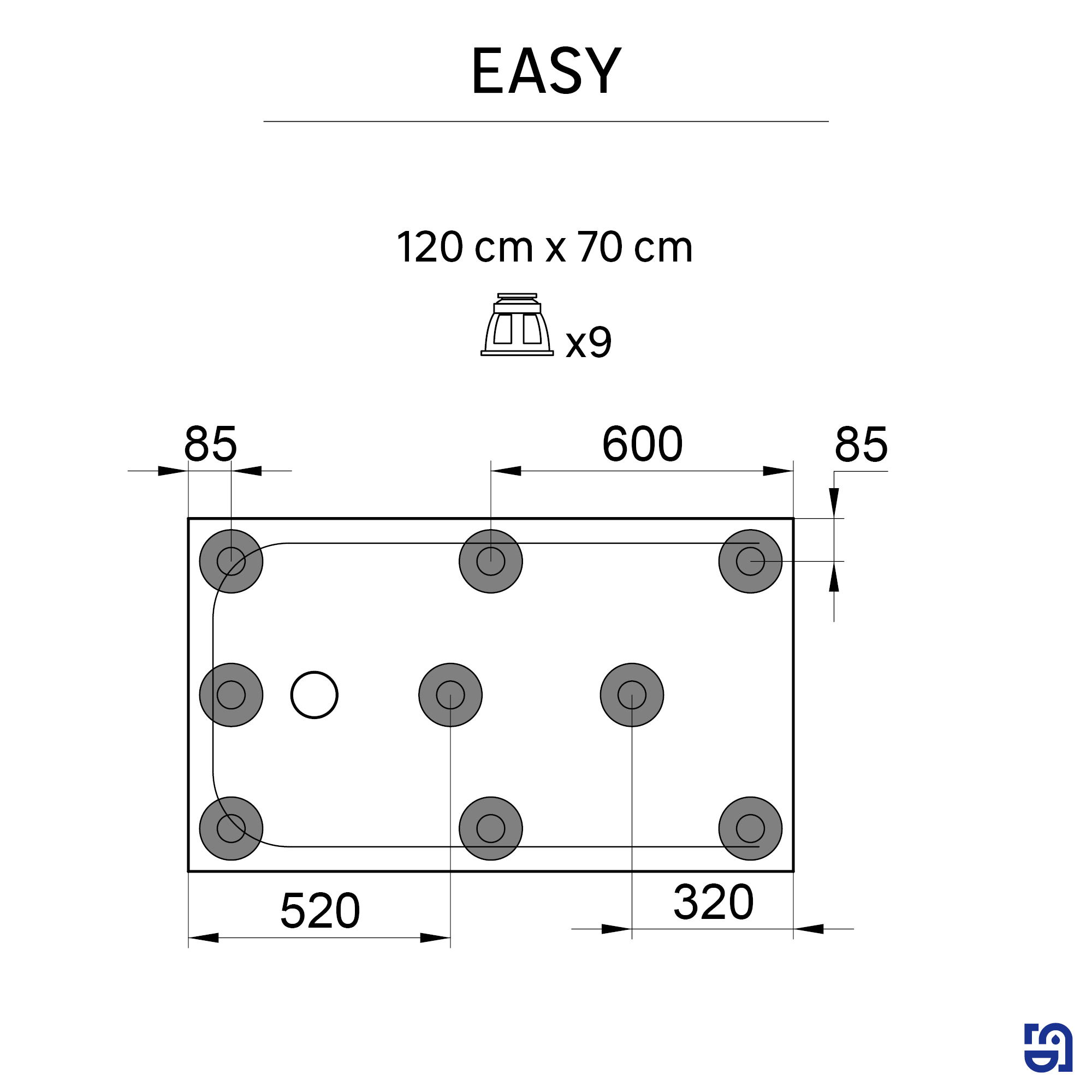 Base de duche Resina 120x70 cm branco mate Sensea Easy V2 - 8