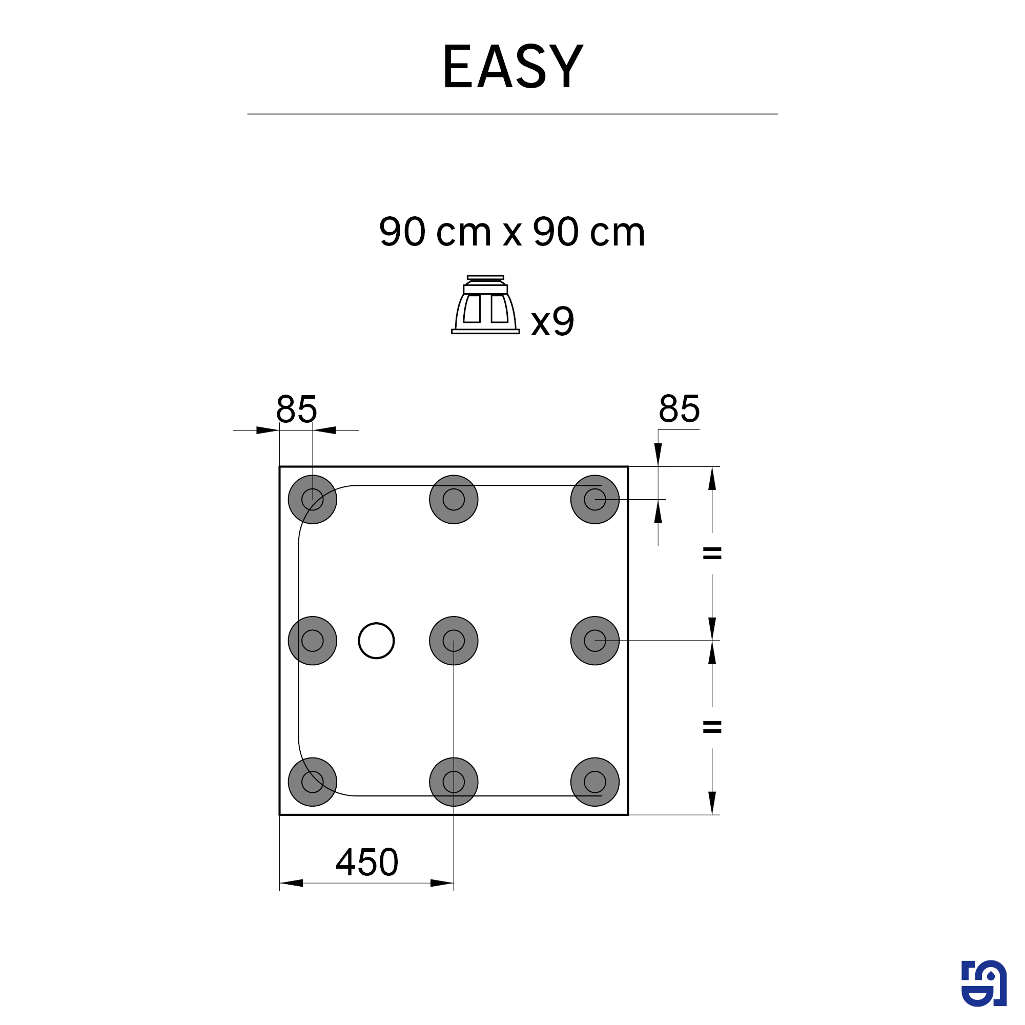 Receveur de douche résine blanc L.90 x l.90 cm Easy 2 - 5