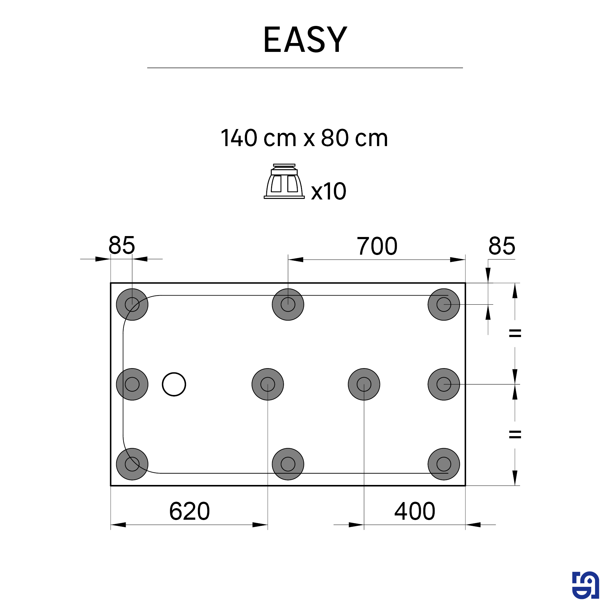 Base de duche Resina 140x80 cm branco mate Sensea Easy V2 - 8