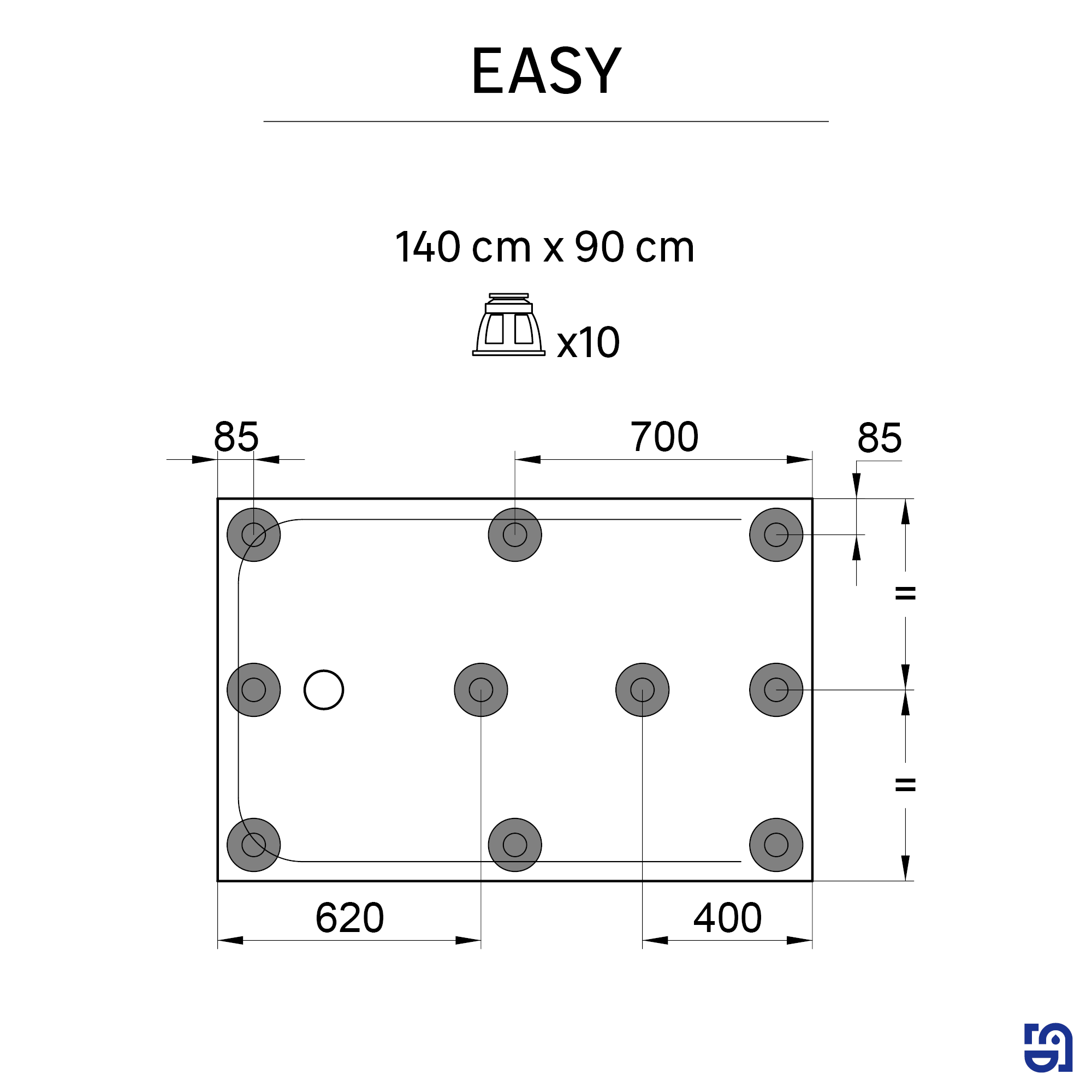 Receveur de douche résine blanc L.140 x l.90 cm Easy 2 - 6