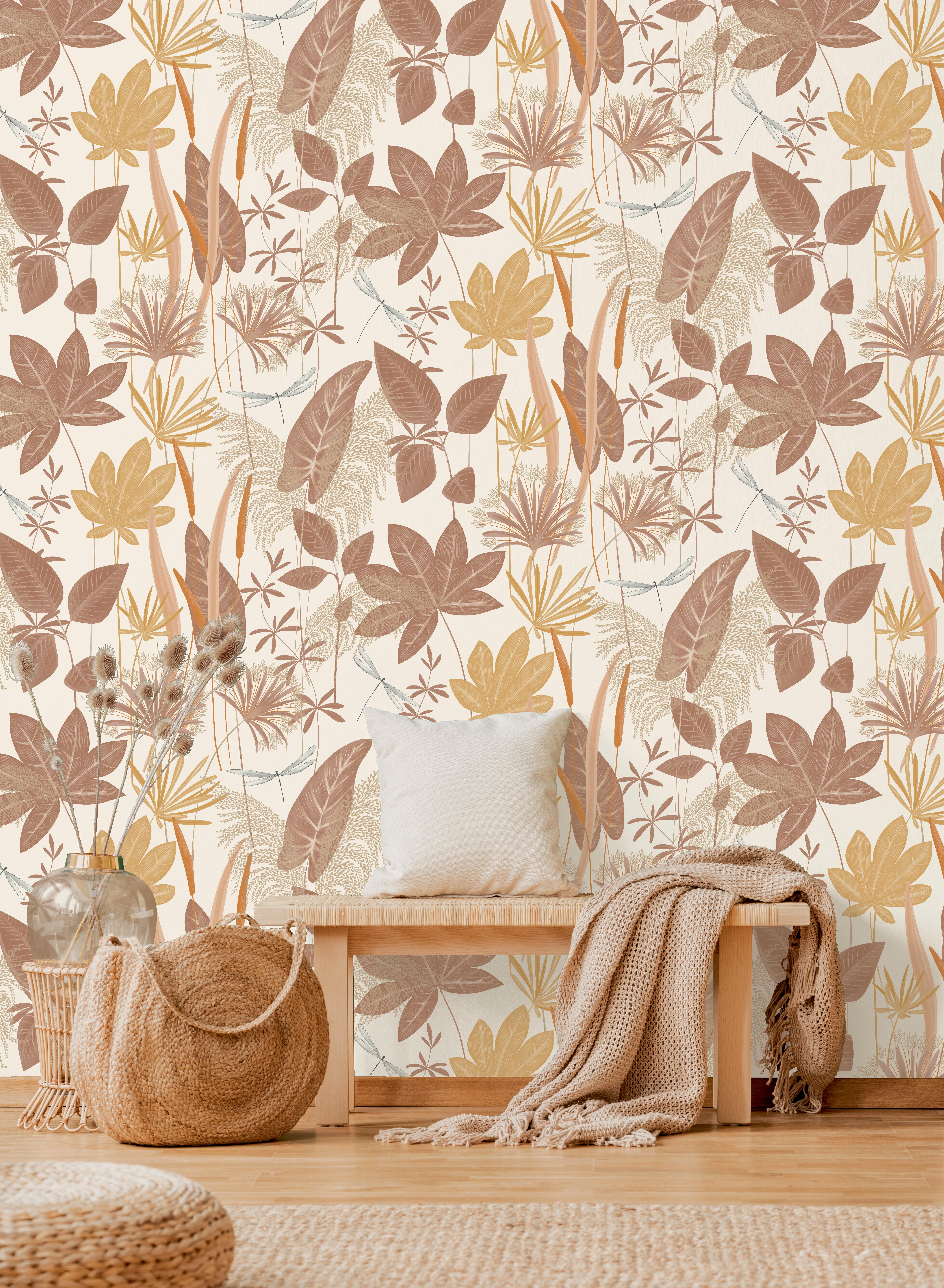 Papier peint vinyle Loma terracotta - 2