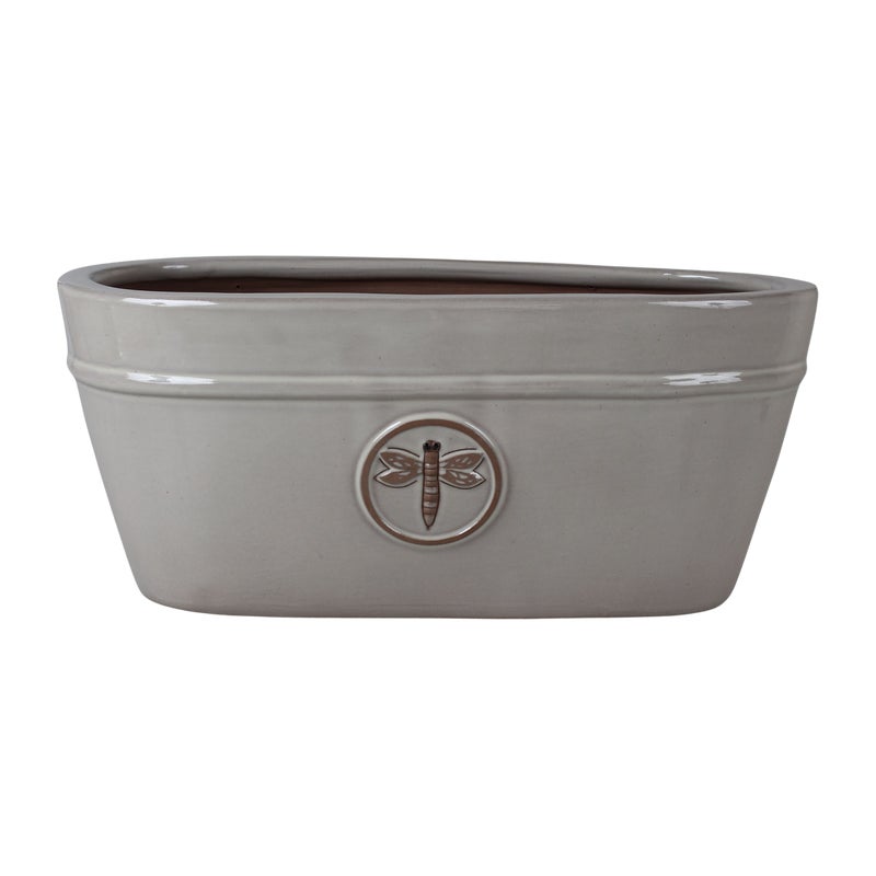 Donica szkliwiona 32x15.5 cm mrozoodporna szara Cermax