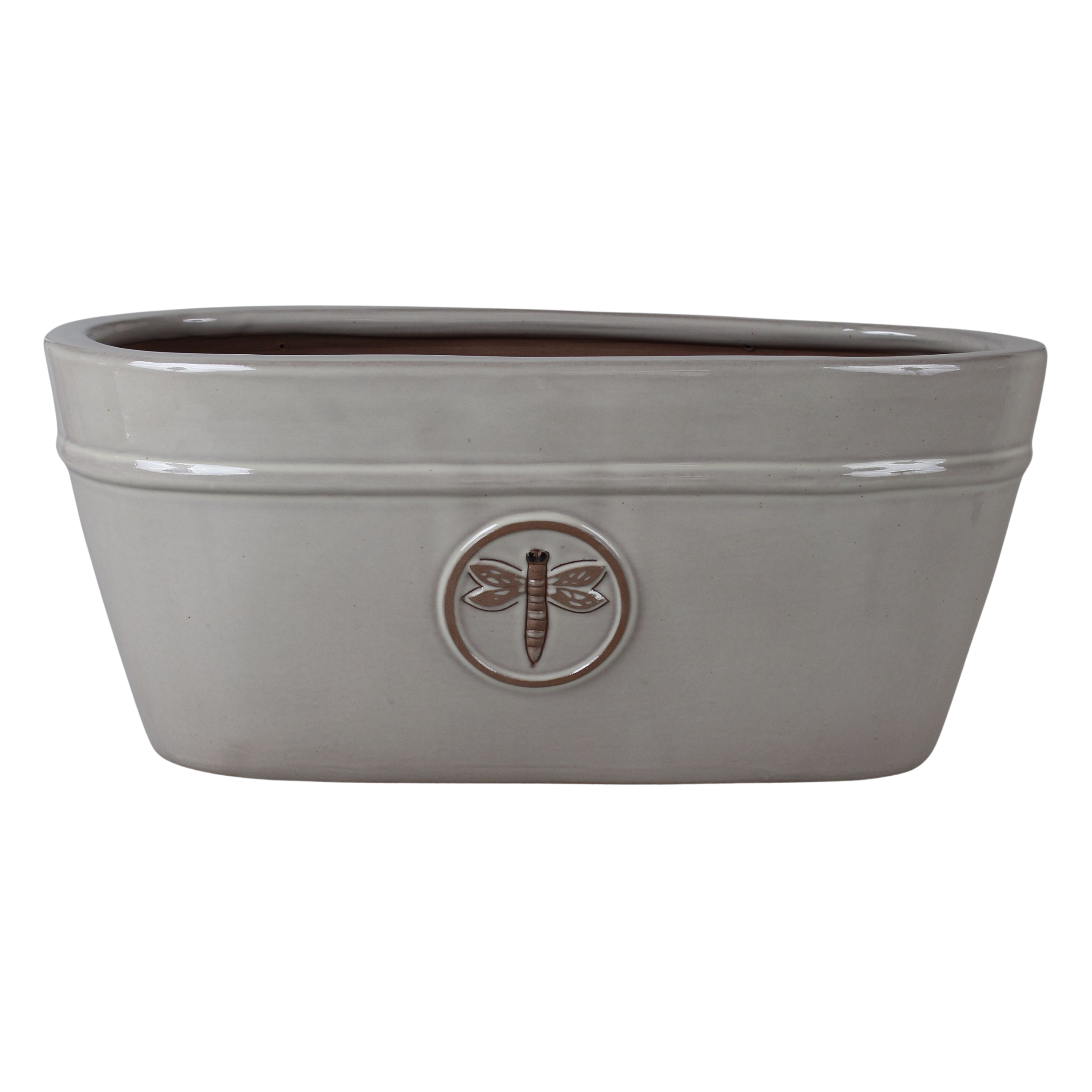 Donica szkliwiona 46x22 cm mrozoodporna szara Cermax