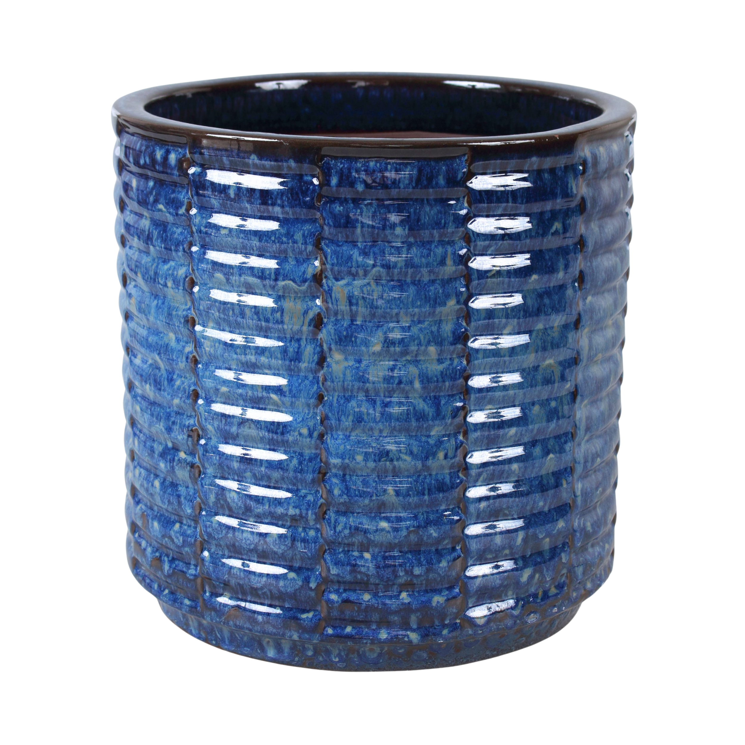 Donica szkliwiona śr.24 cm mrozoodporna niebieska Cermax